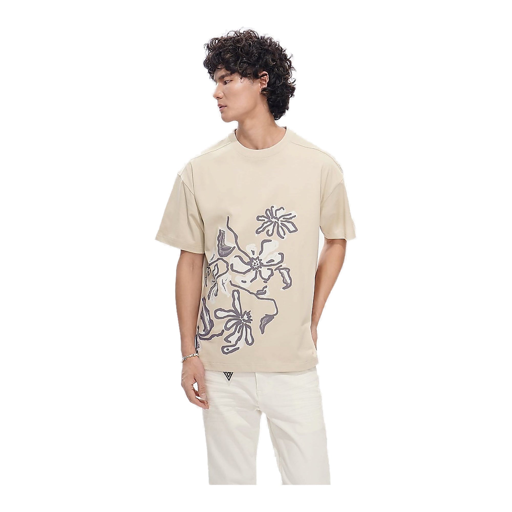Valabasas Abstract Tee - Graphic Print Cloud Cream