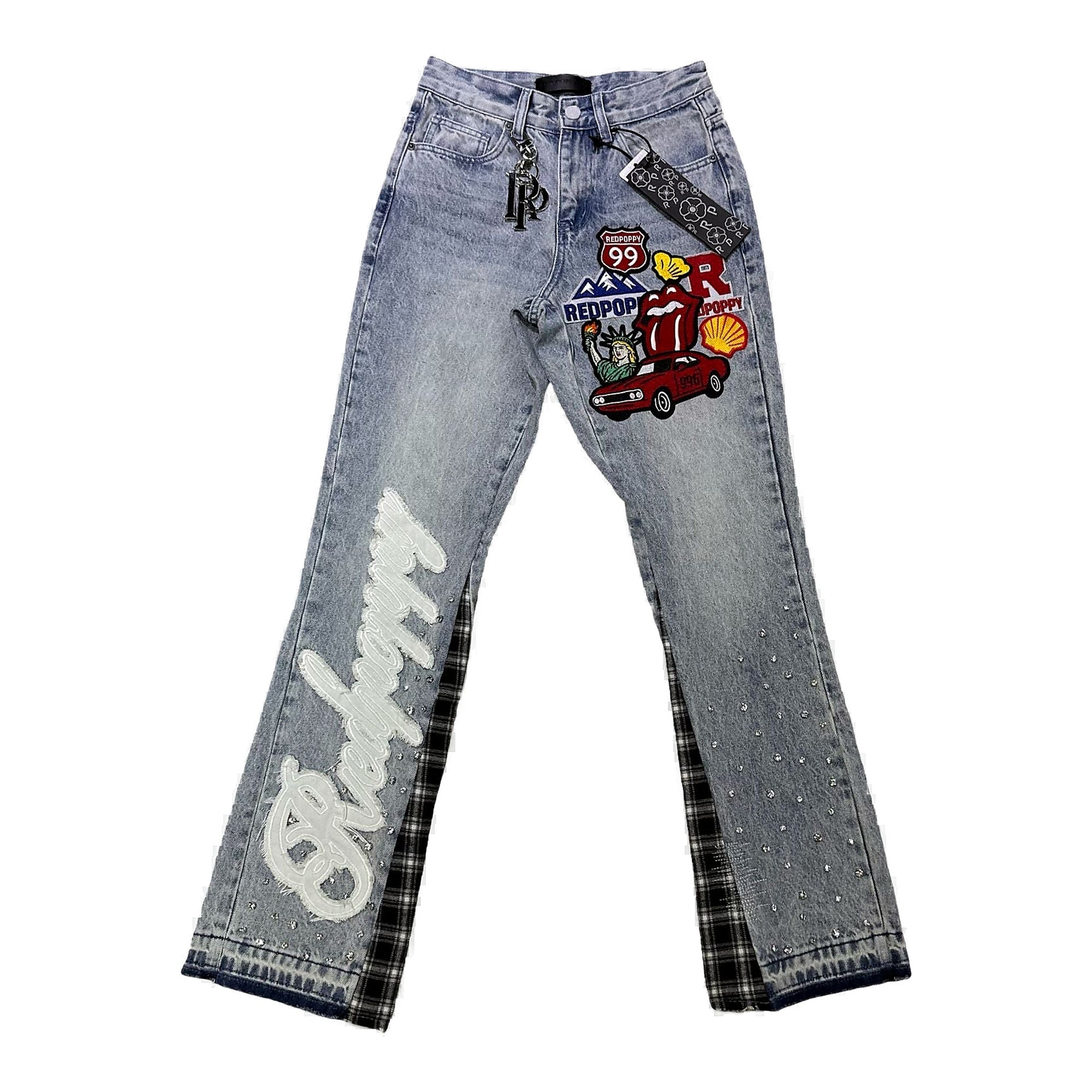 Red Poppy Jeans - Light Wash