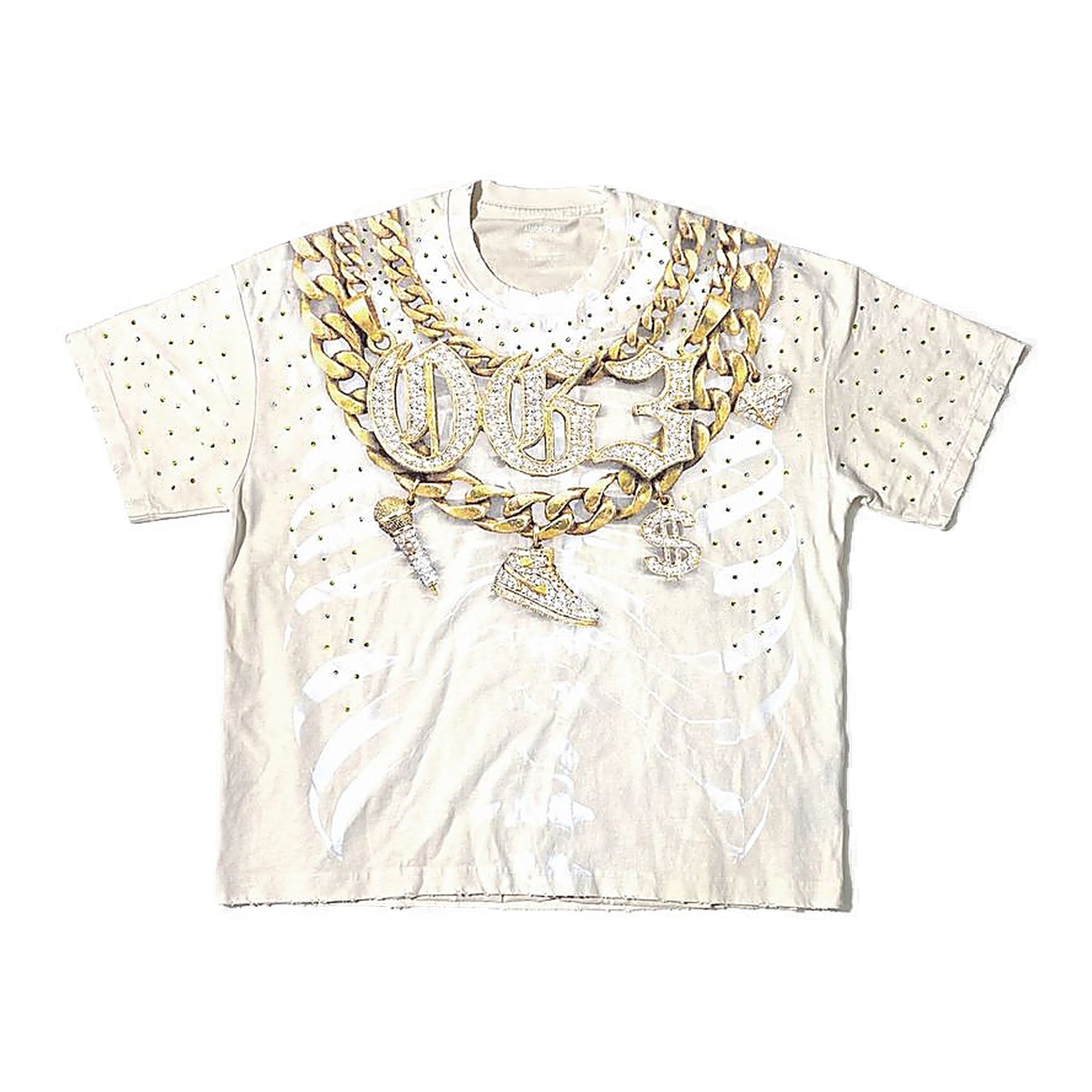 Alpha Style Chain Skeleton T-Shirt - Slashed Back