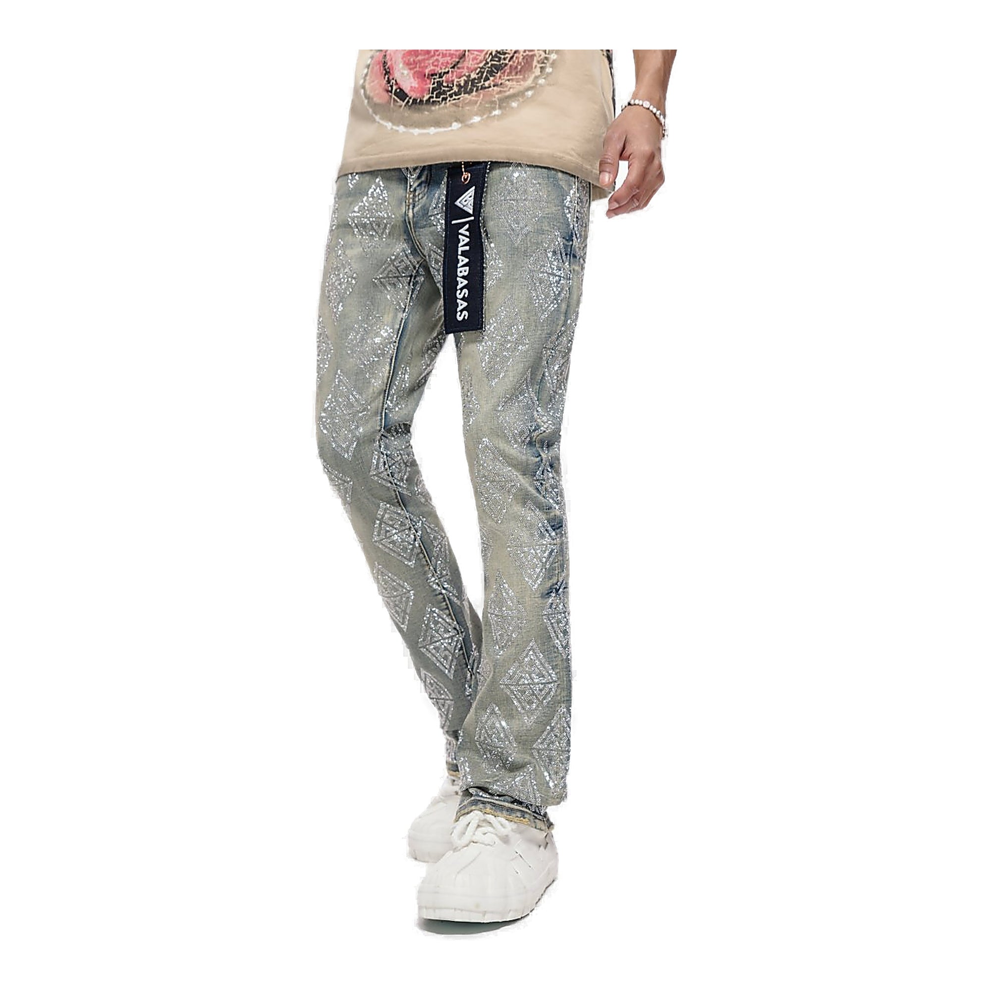 Valabasas Diamond Stacked Jeans - Vintage Wash
