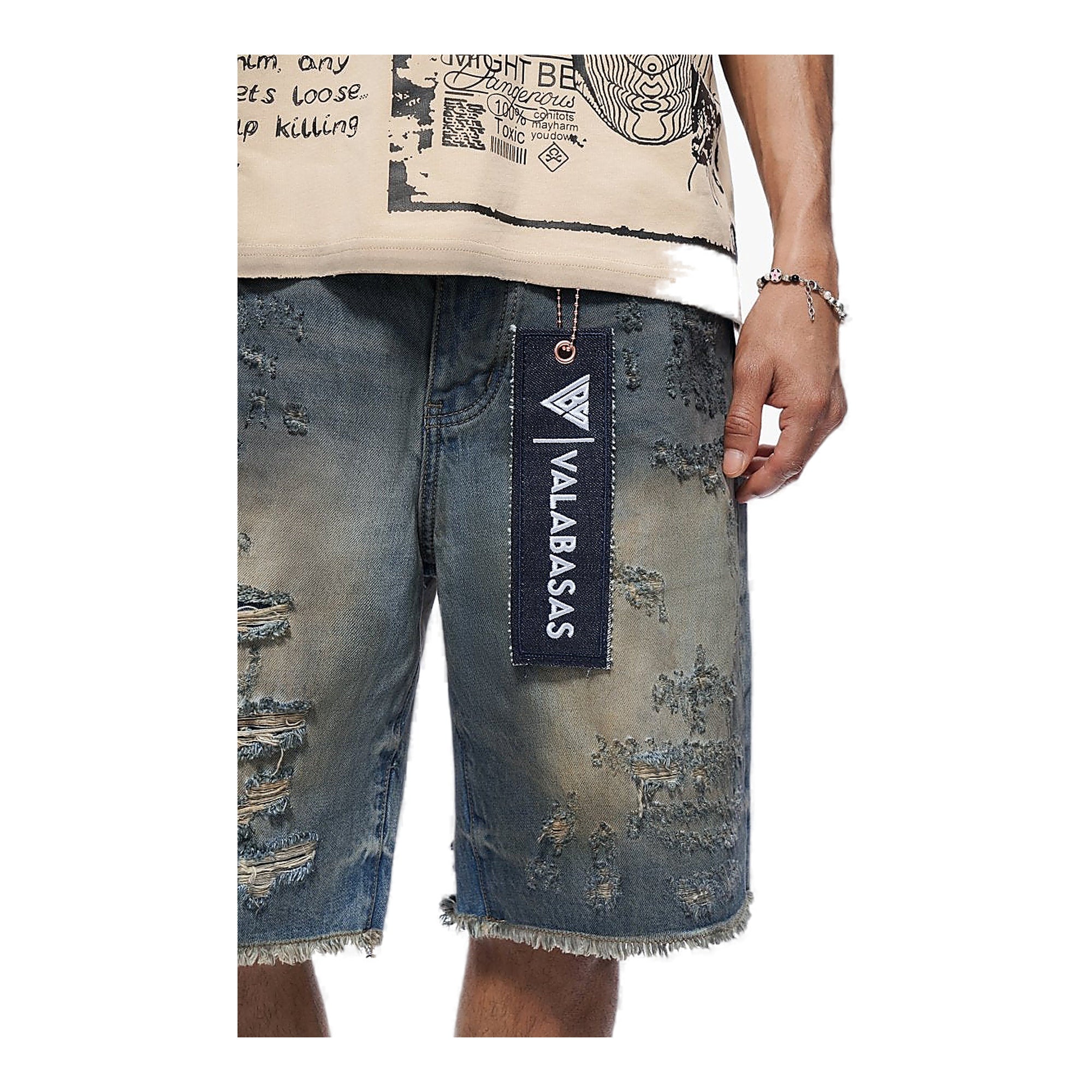 Valabasas Frayed Shorts - Dirty Wash