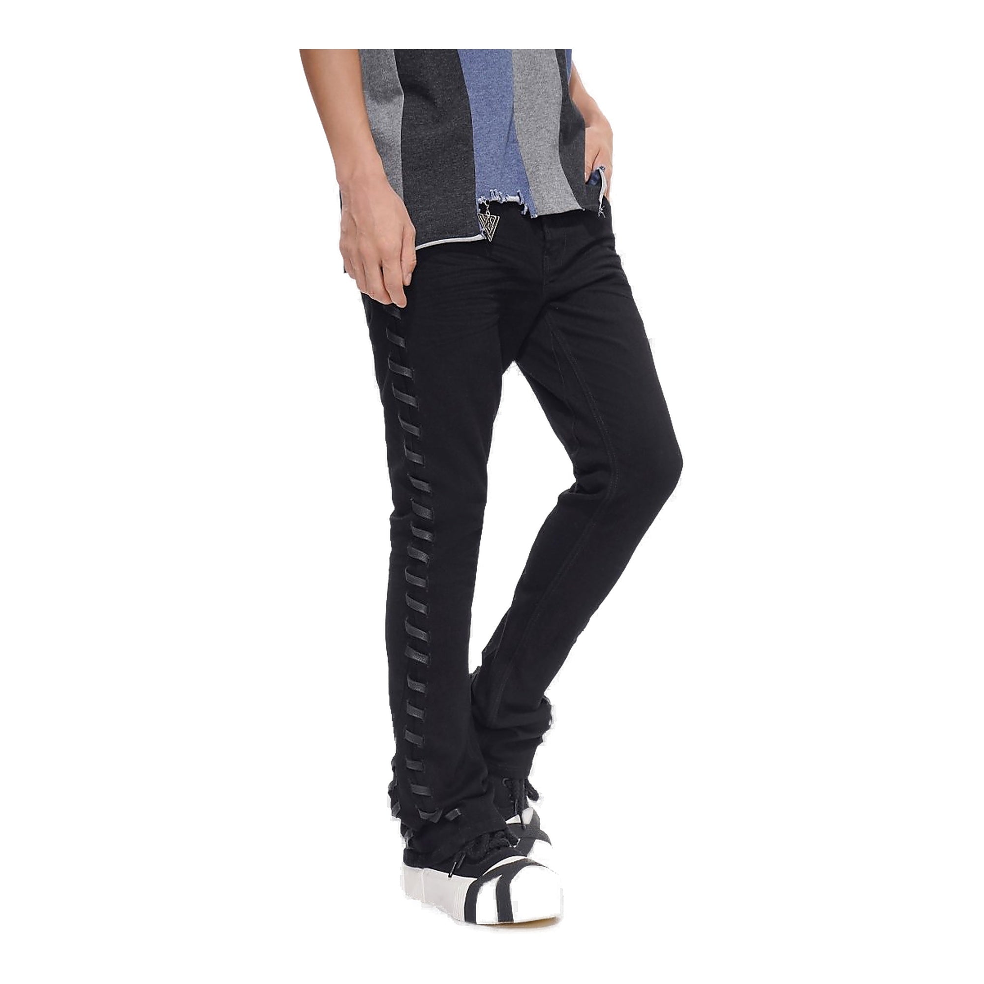 Valabasas Ripcord Black Stacked Men's Jeans - Solid Black Color