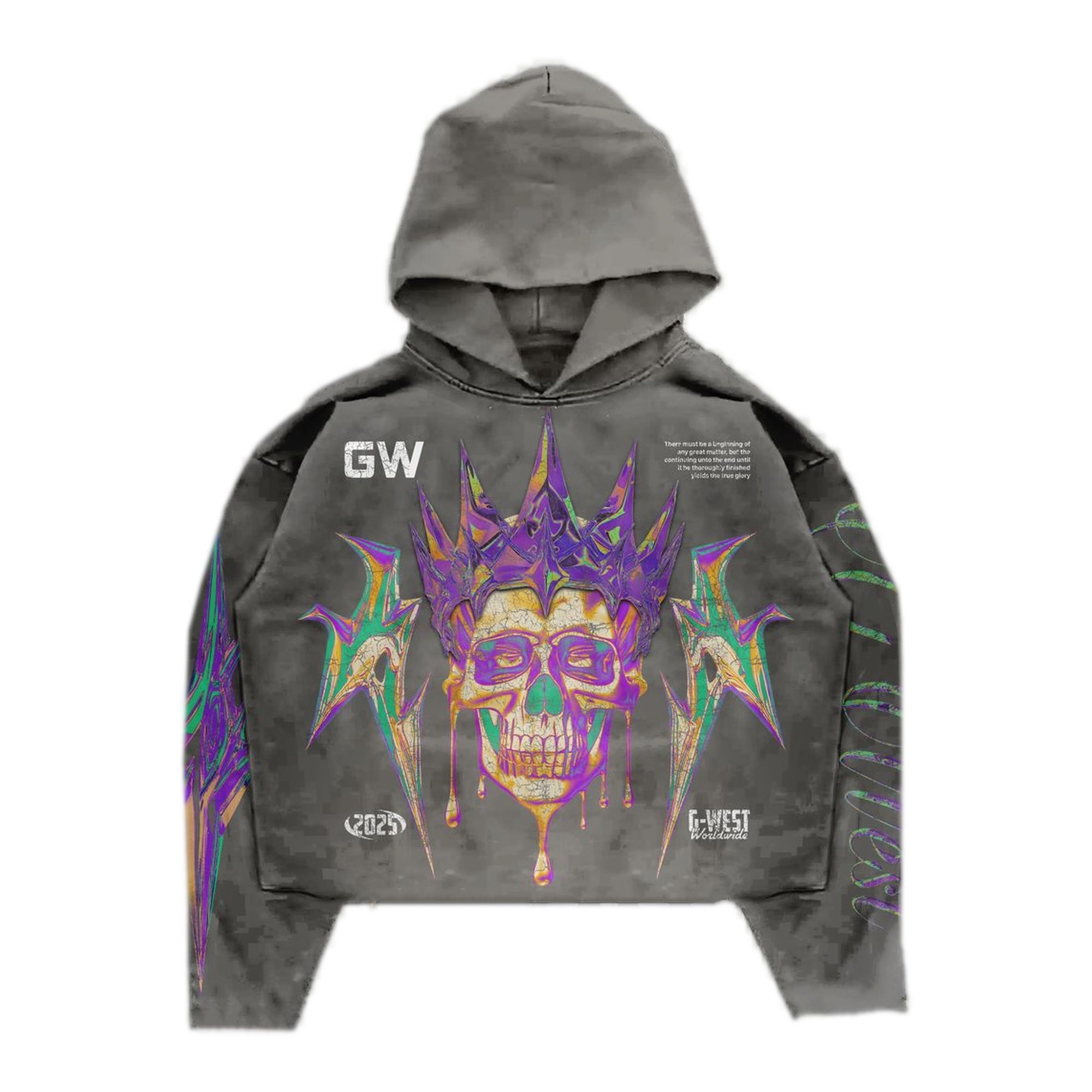 G-West Complicated Hoodie - Skull with Crown Design