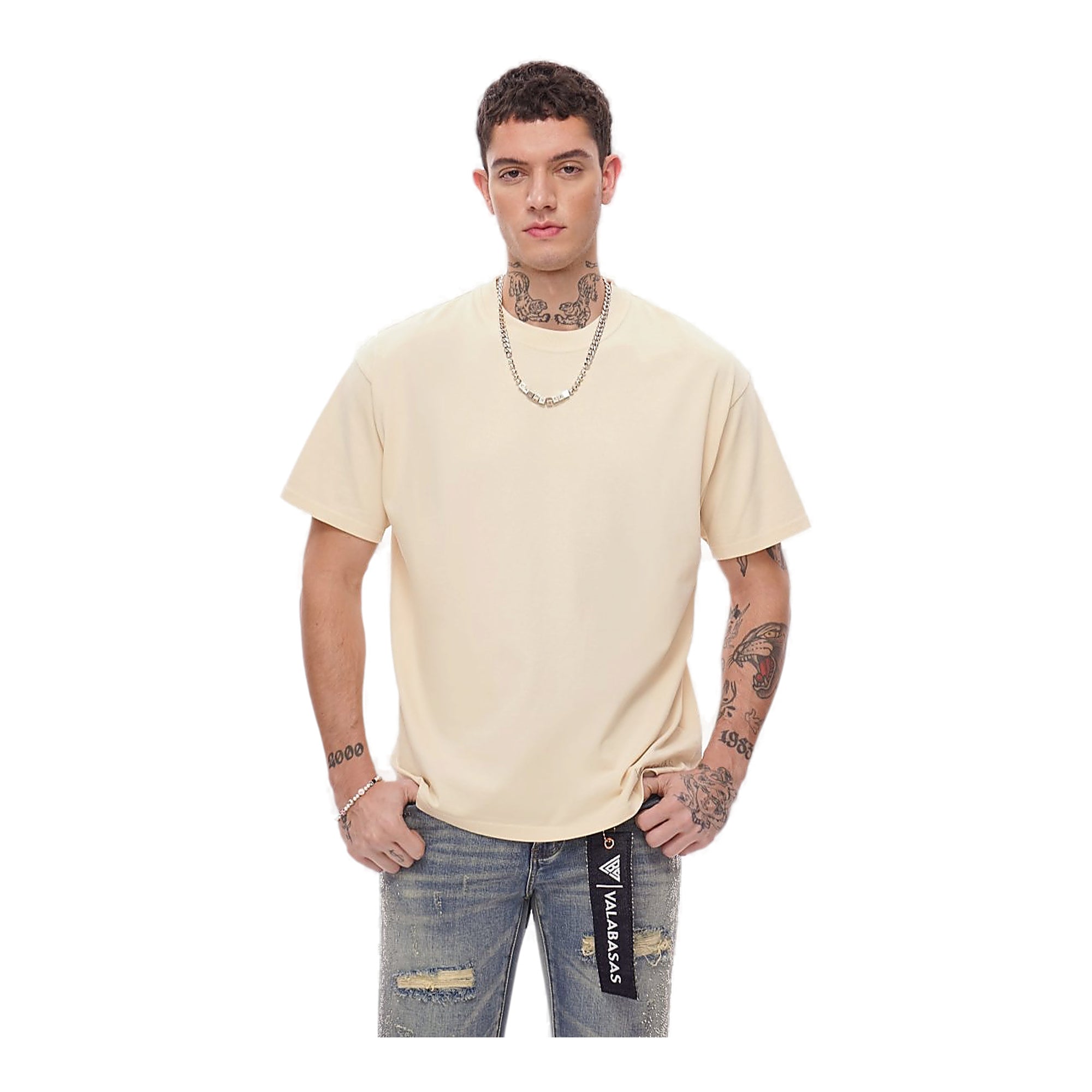 Valabasas Essential Tee - Relaxed Fit Beige