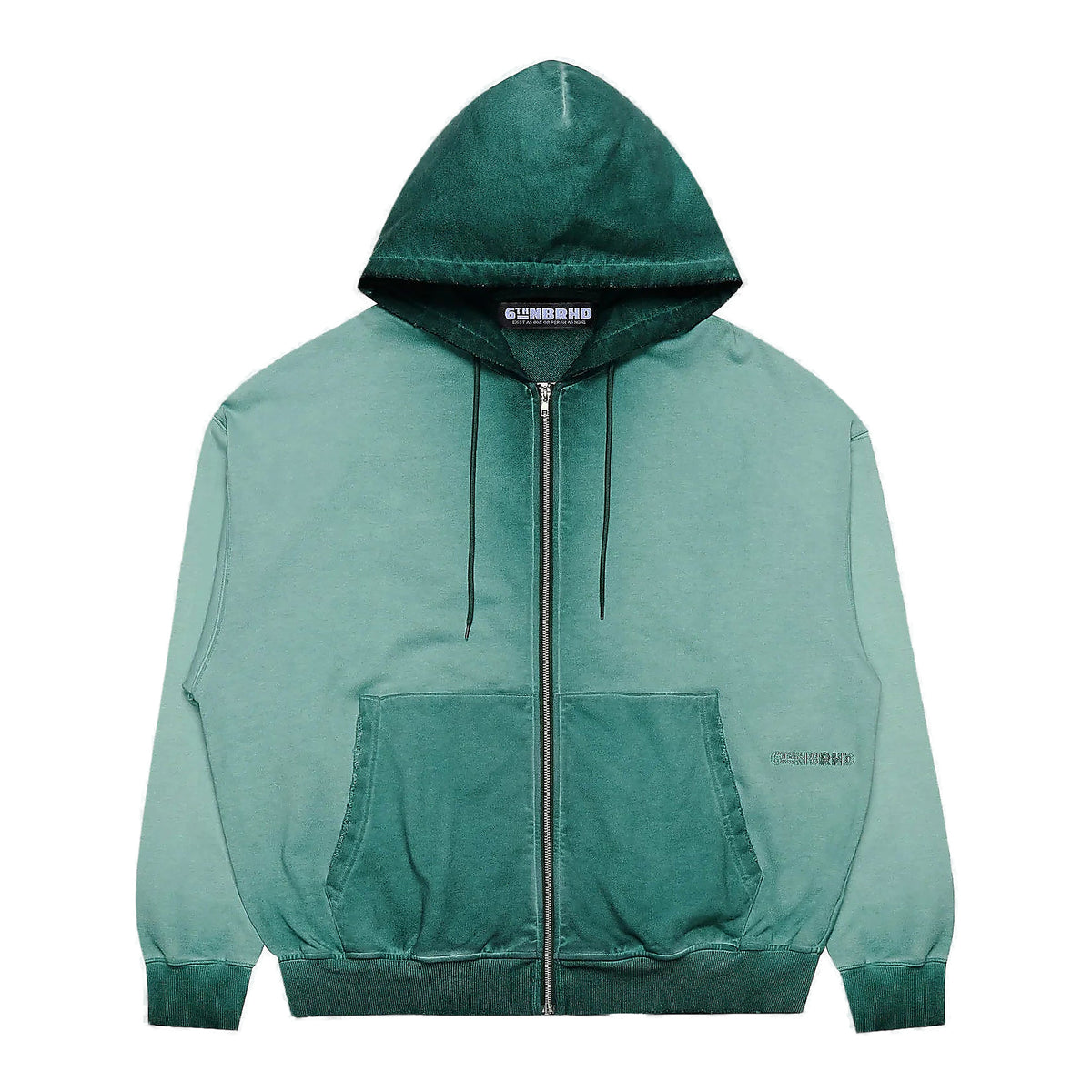 6th Nbrhd Esntl 2.0 zipup Hoodie - Vintage Wash Vtg Green