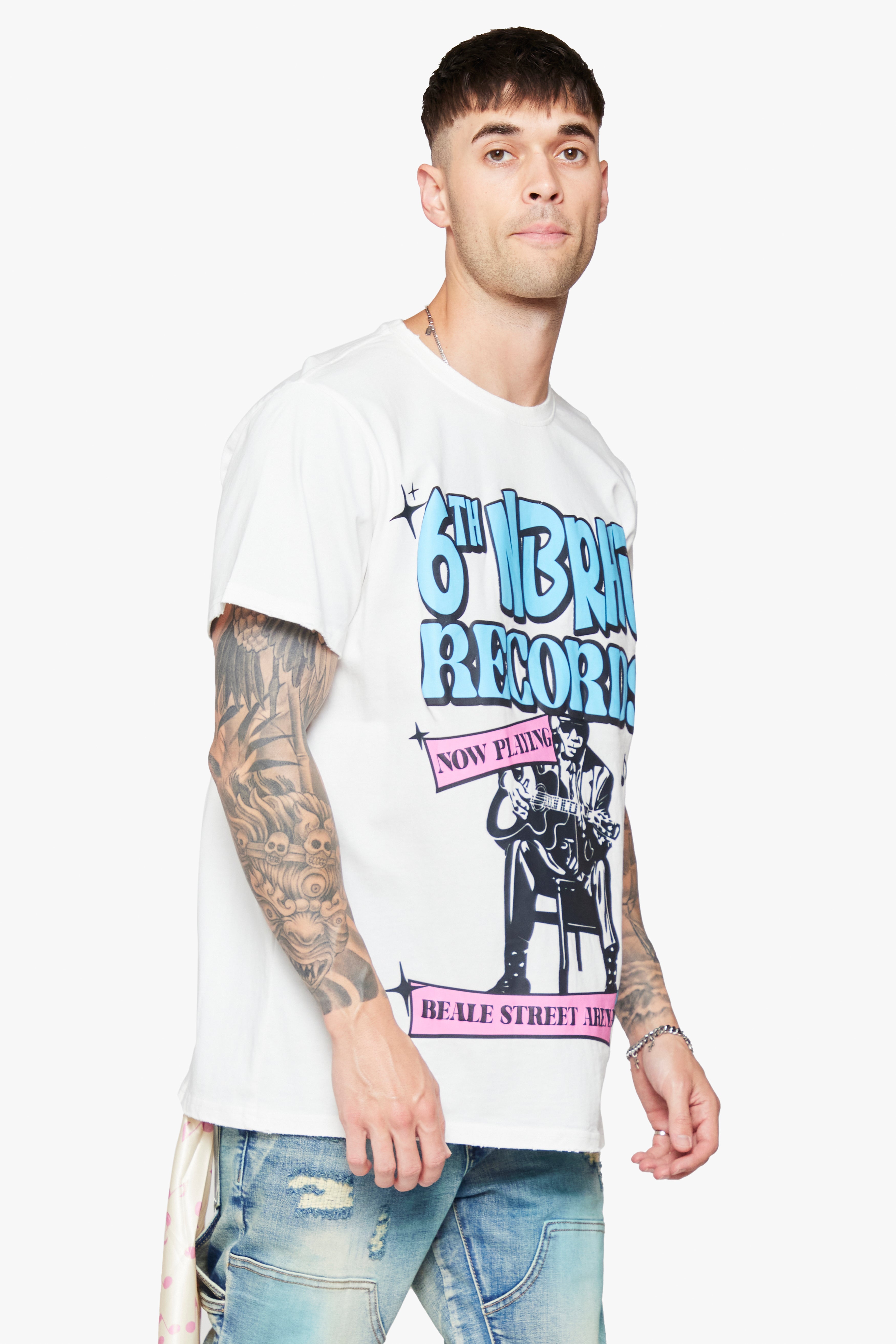 6Th Nbrhd Now Playing Men's T-Shirt - White