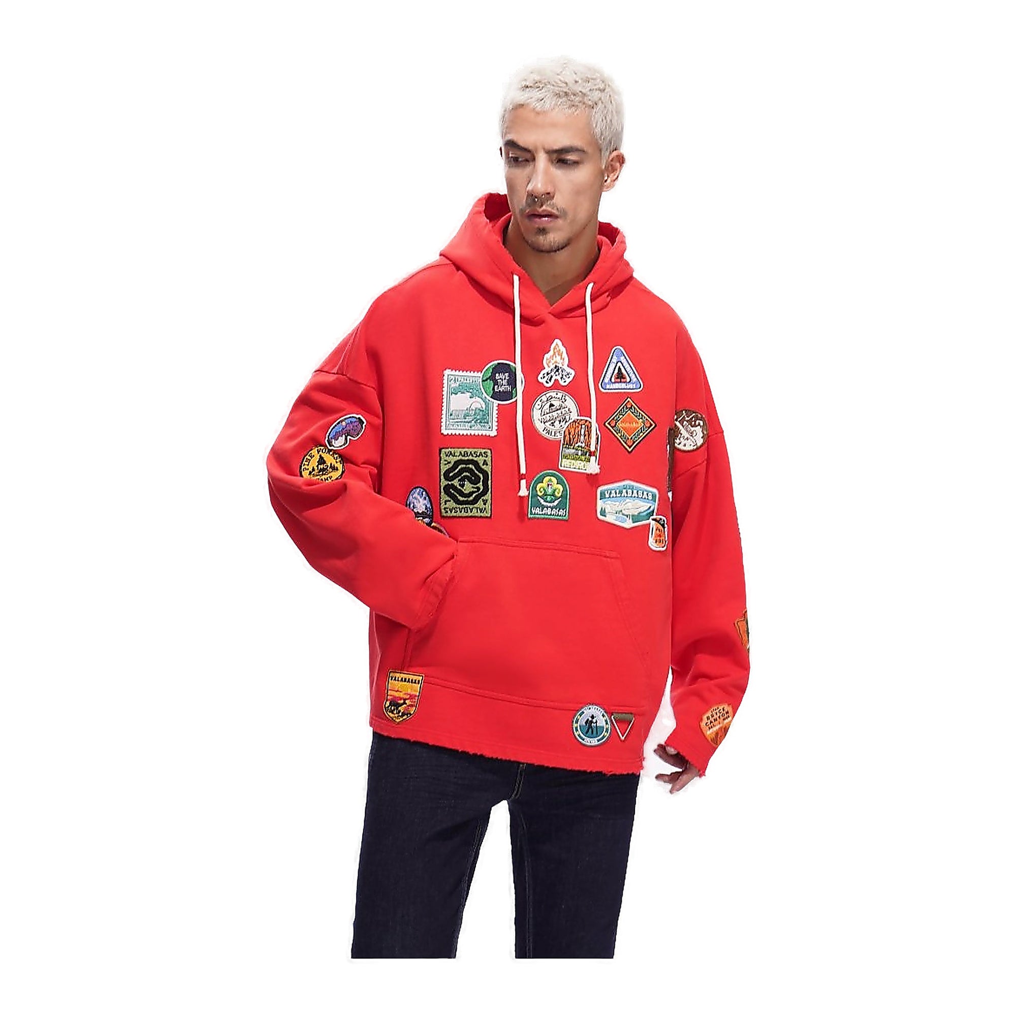 Valabasas Patch Hoodie - Embroidered Washed Red