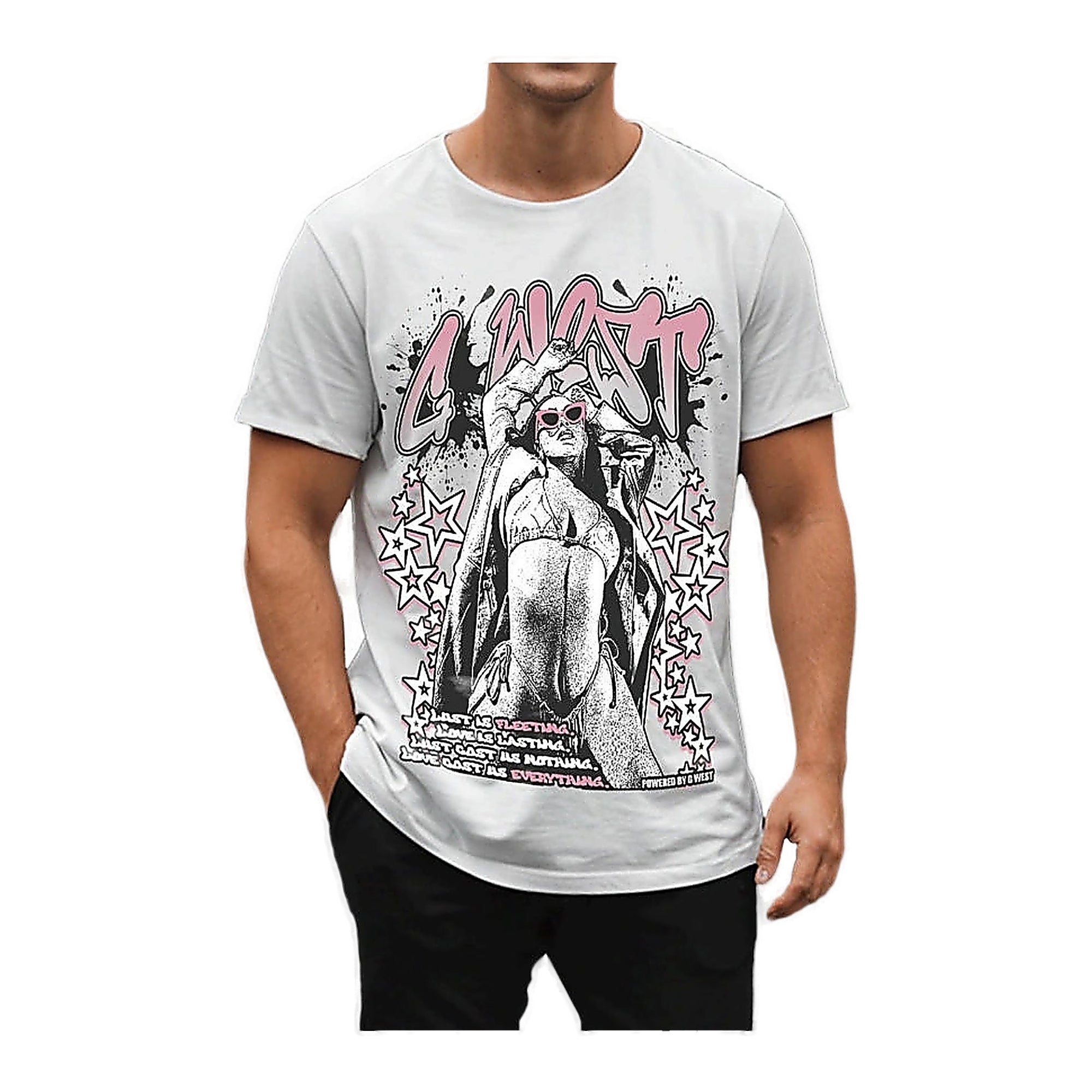 G-West Heat Check T-Shirt - Graphic White Black Pink