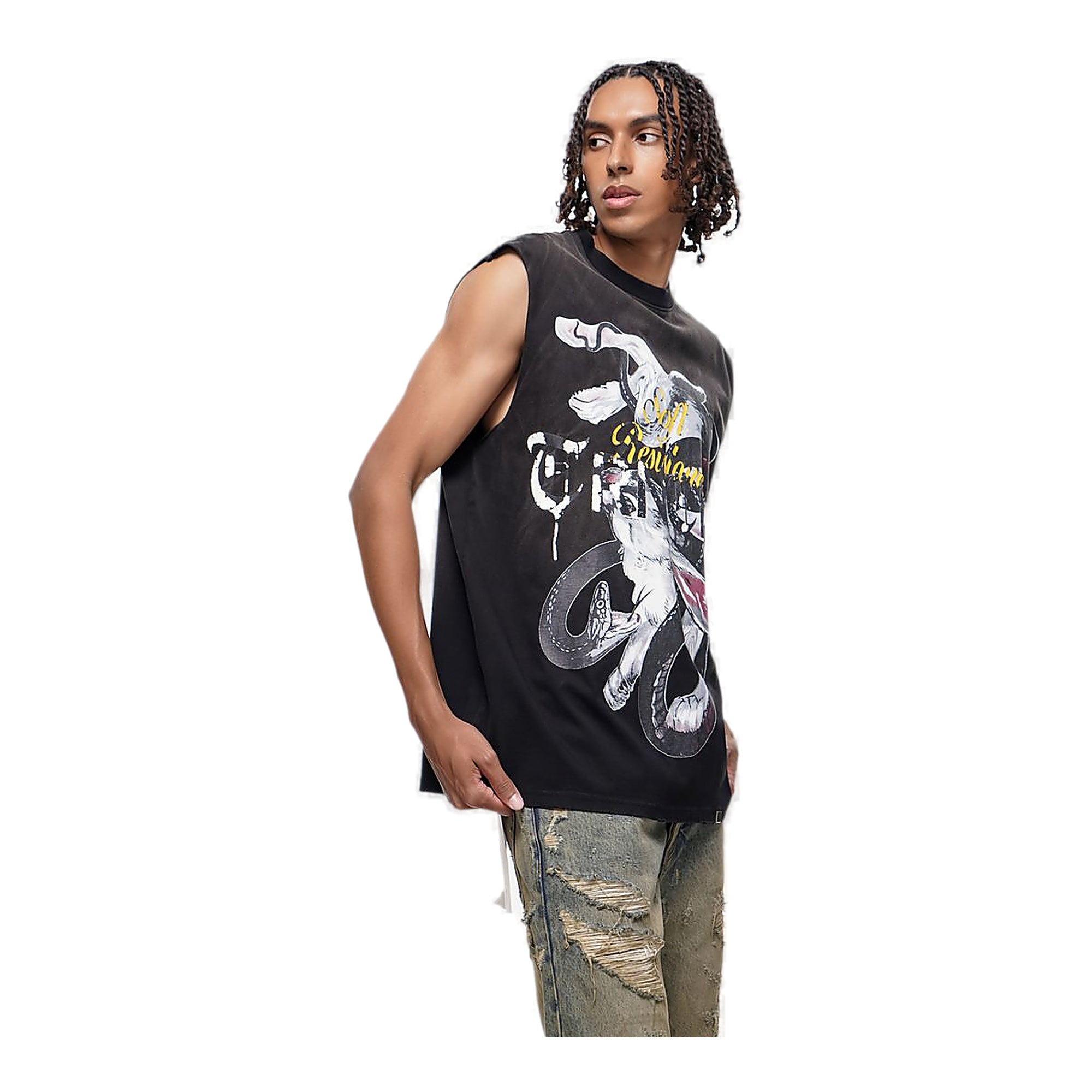 Trnchs Fight Tank Top - Graphic Black