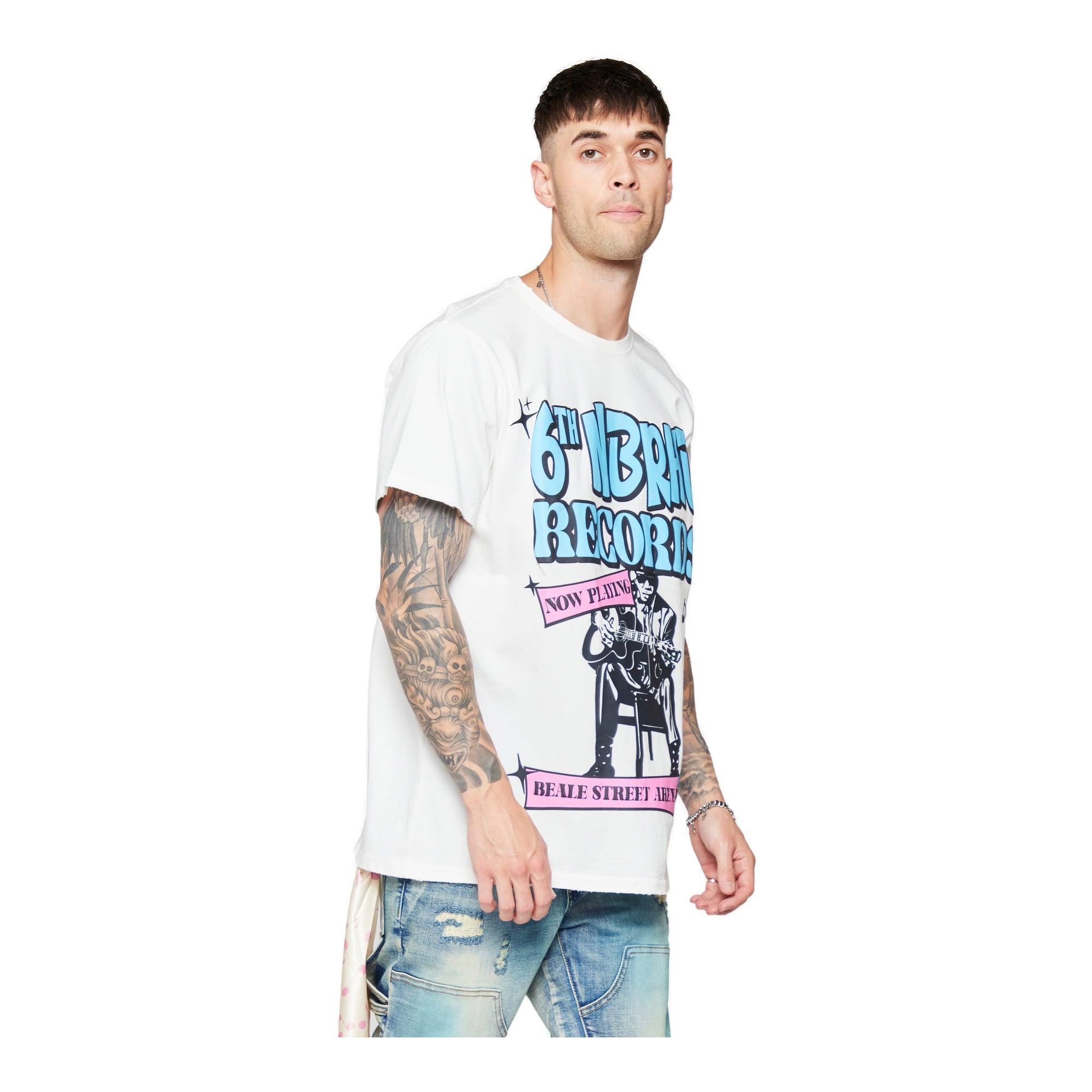 6Th Nbrhd Now Playing Men's T-Shirt - White