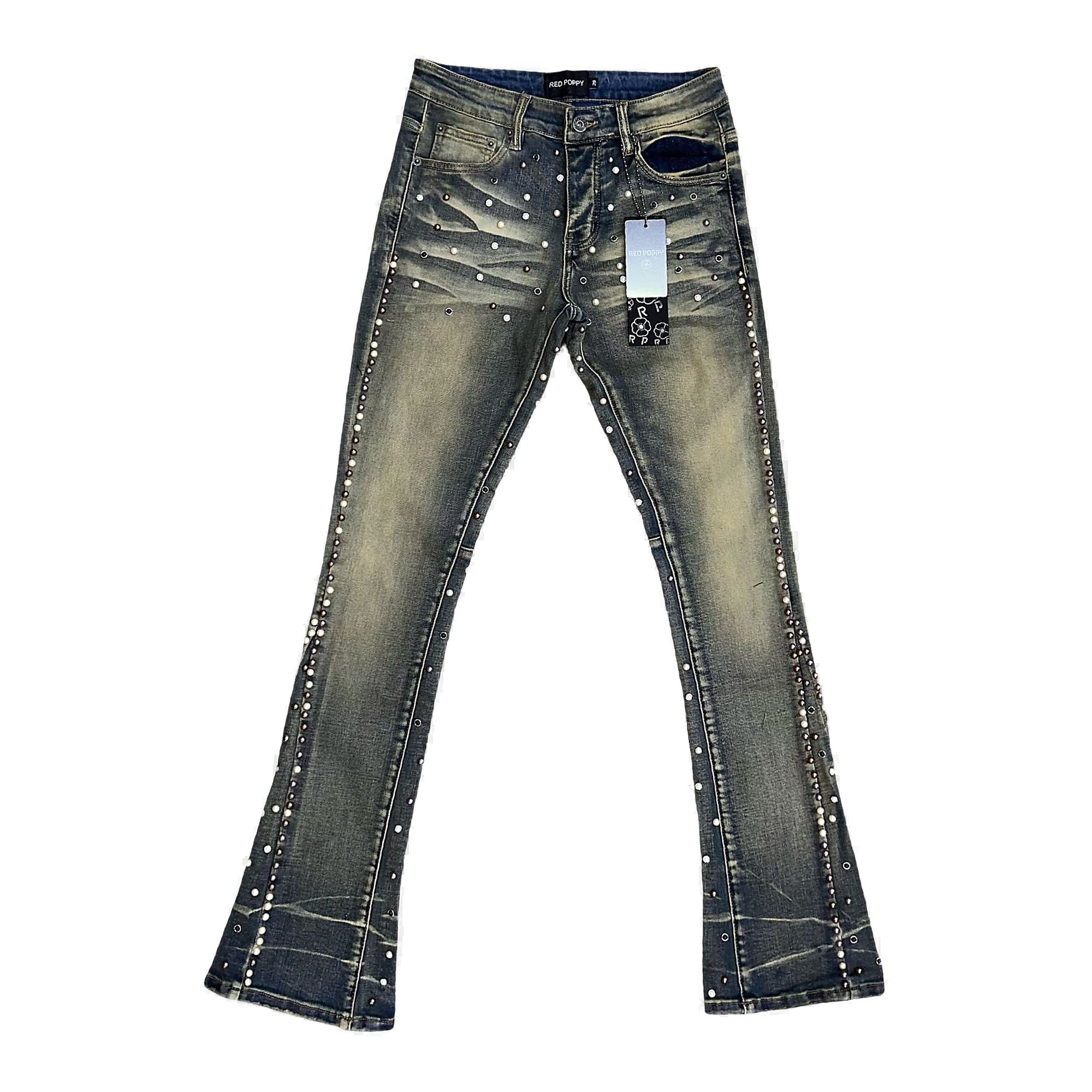 Red Poppy Men's Jeans - Faded Wash