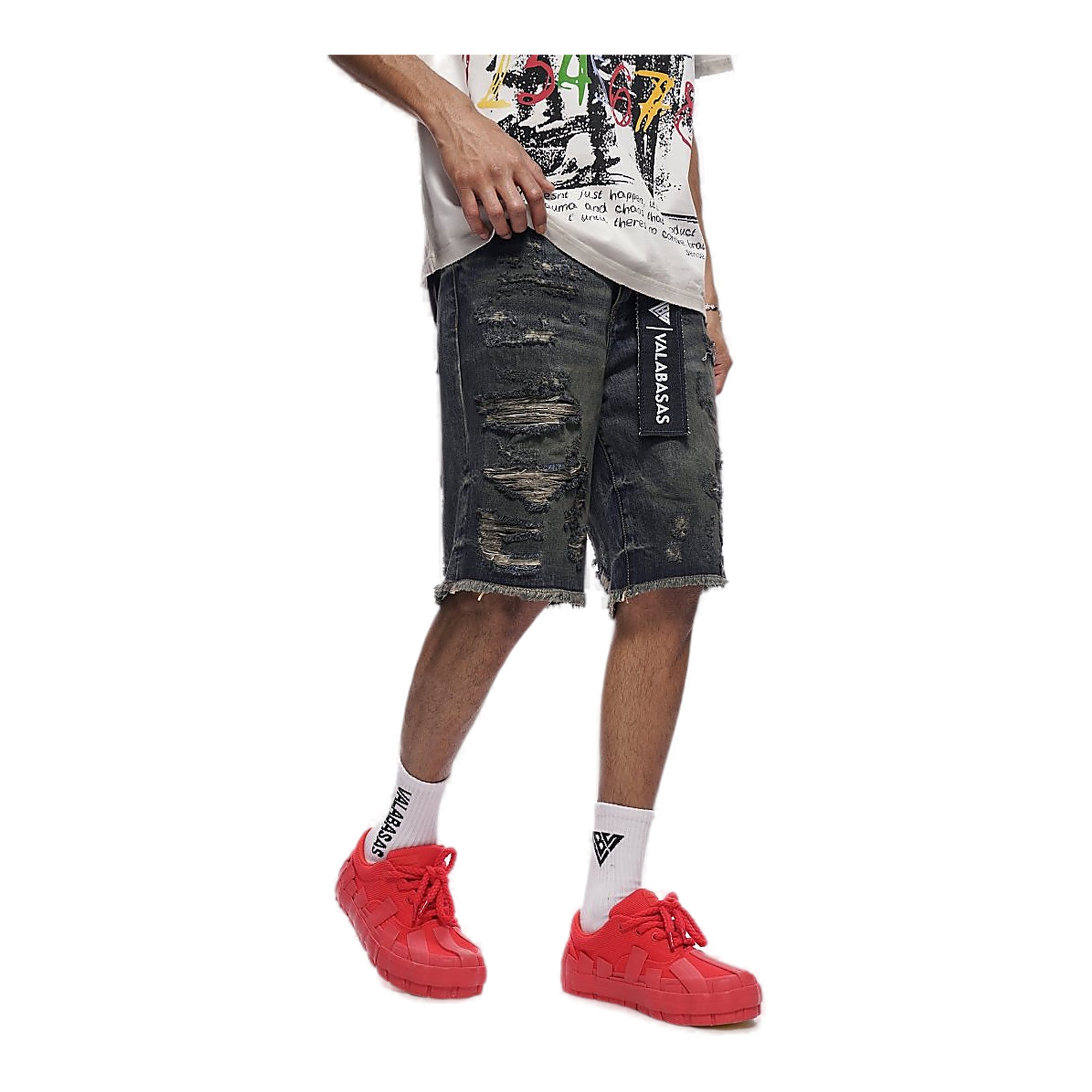 Valabasas Patch Shorts - Distressed