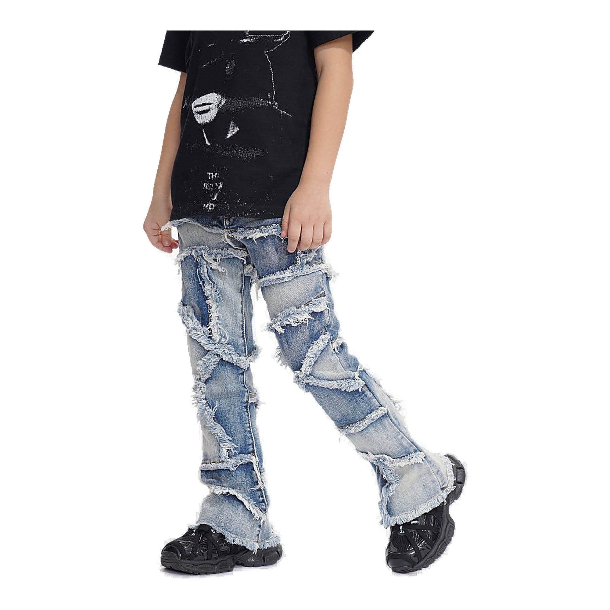 Valabasas Torn Youth Jeans - Patchwork
