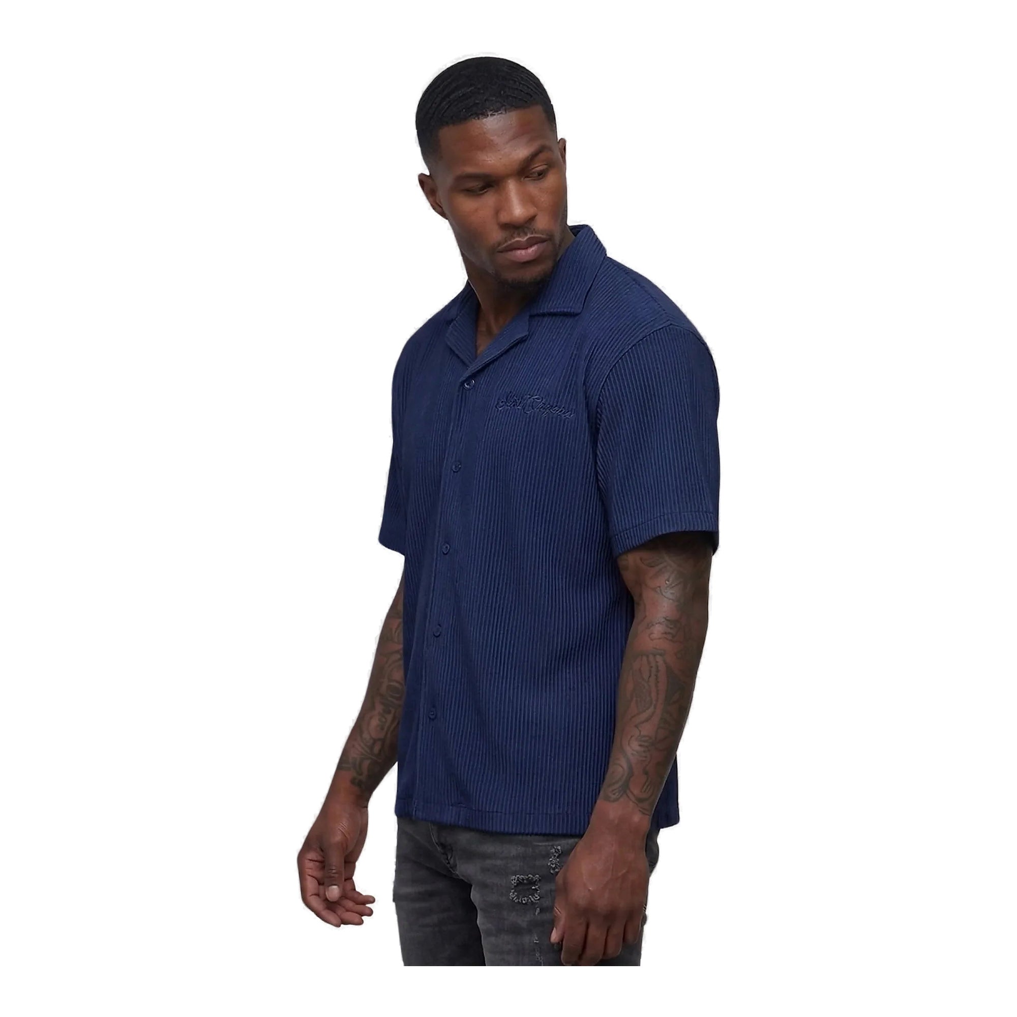 Silnt Chptrs Ribbed Shirt - Open Collar