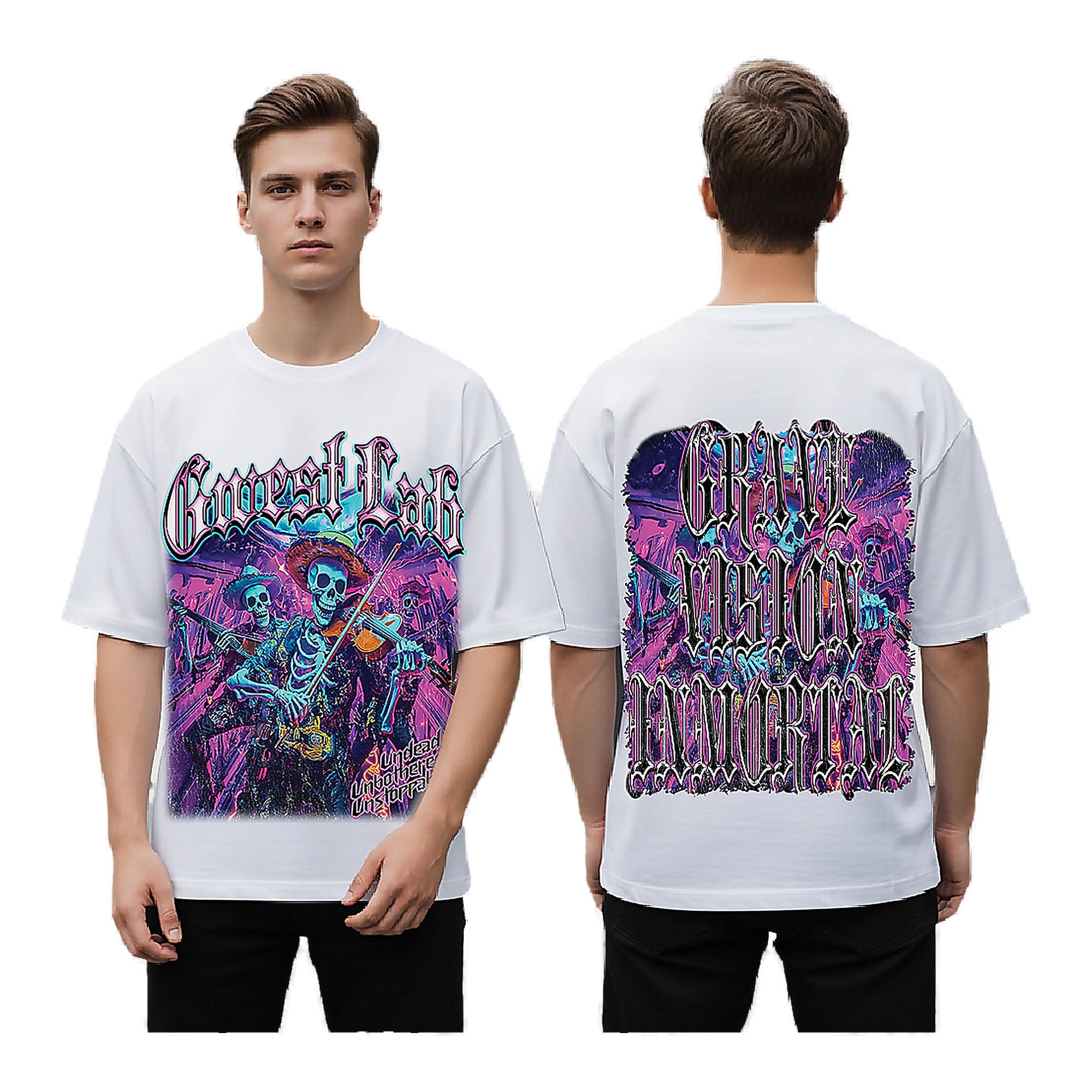 G-West Dead Band T-Shirt - Graphic White Purple