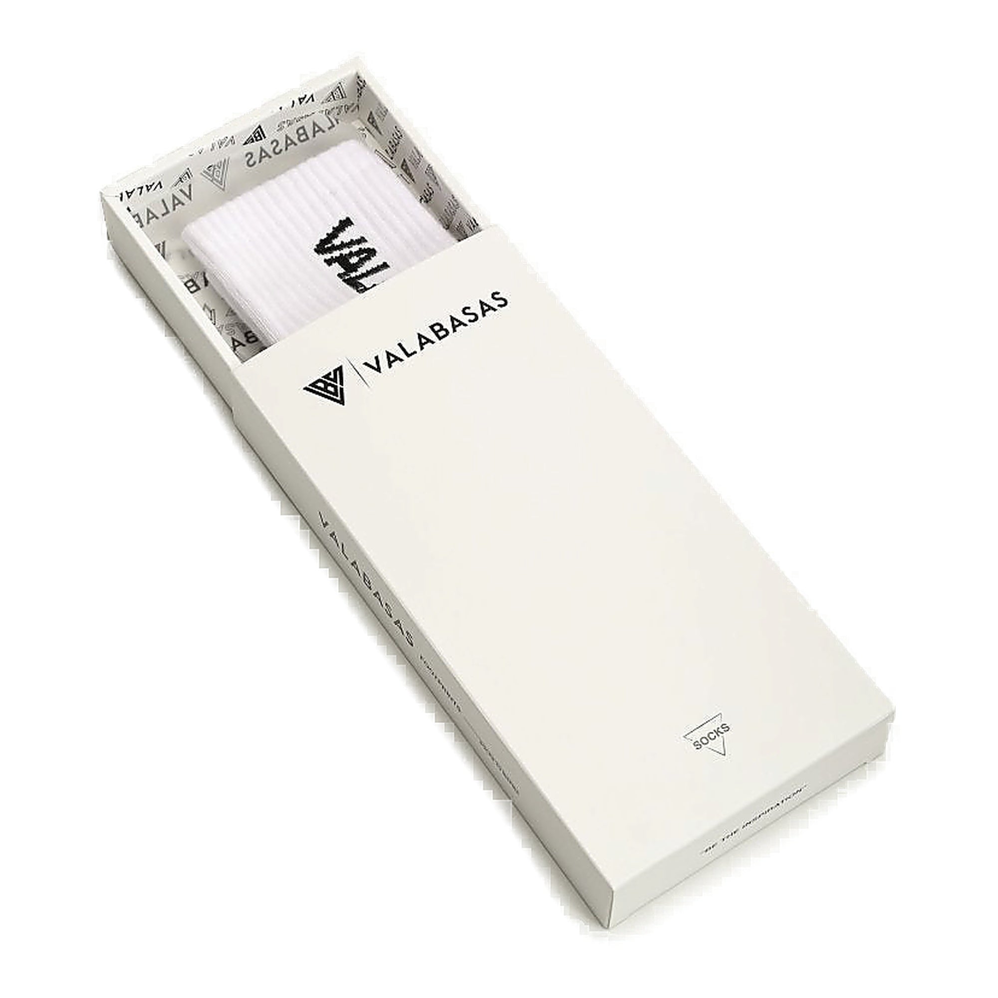 Valabasas Footprint White Socks - White Color