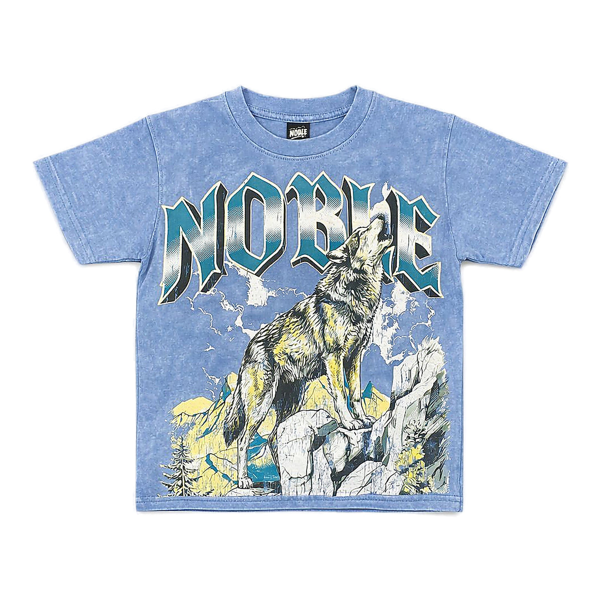 Noble Lone Wolf Kids T-Shirt - Graphic Blue