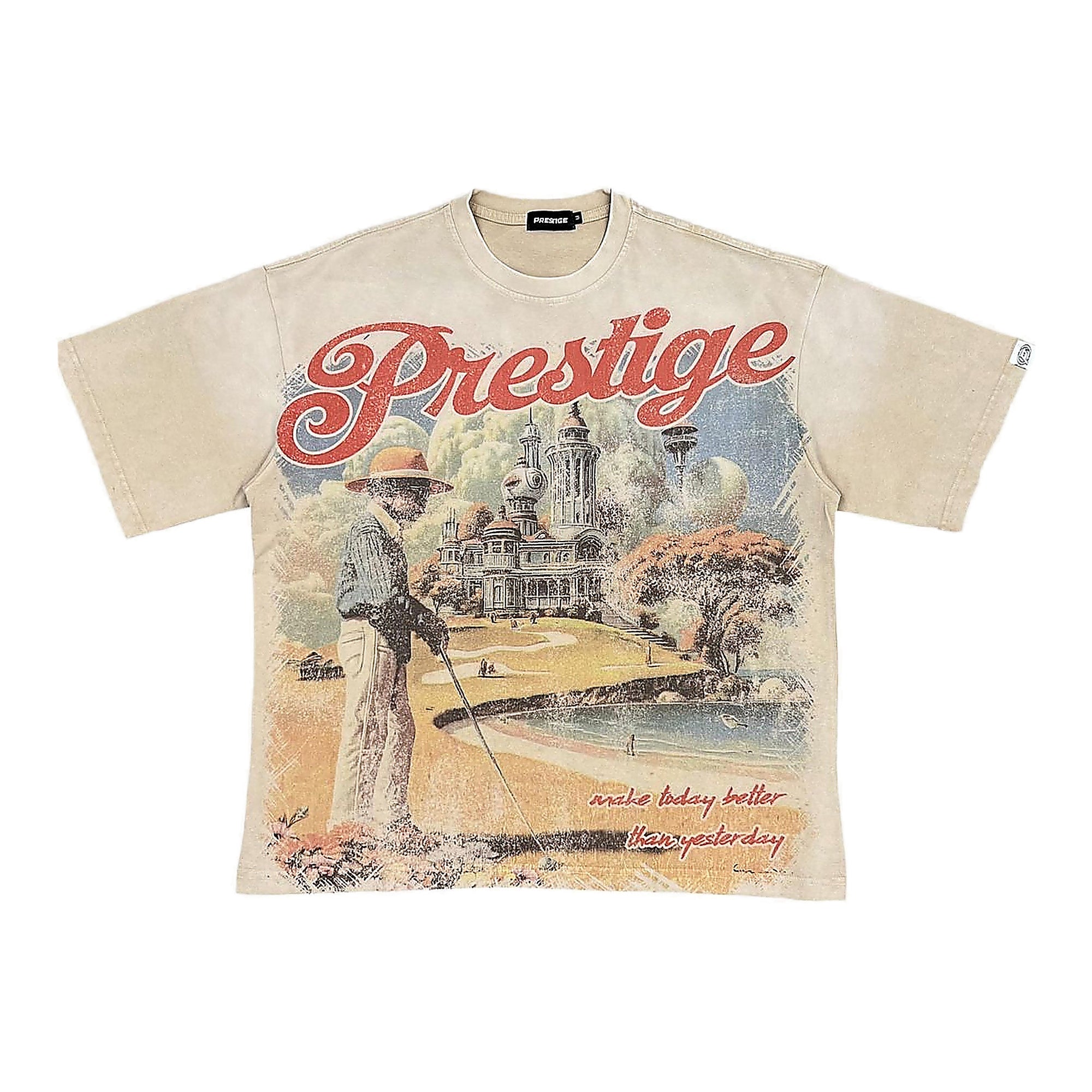 Prestige Denim Golfer T-Shirt - Full Graphic Cream