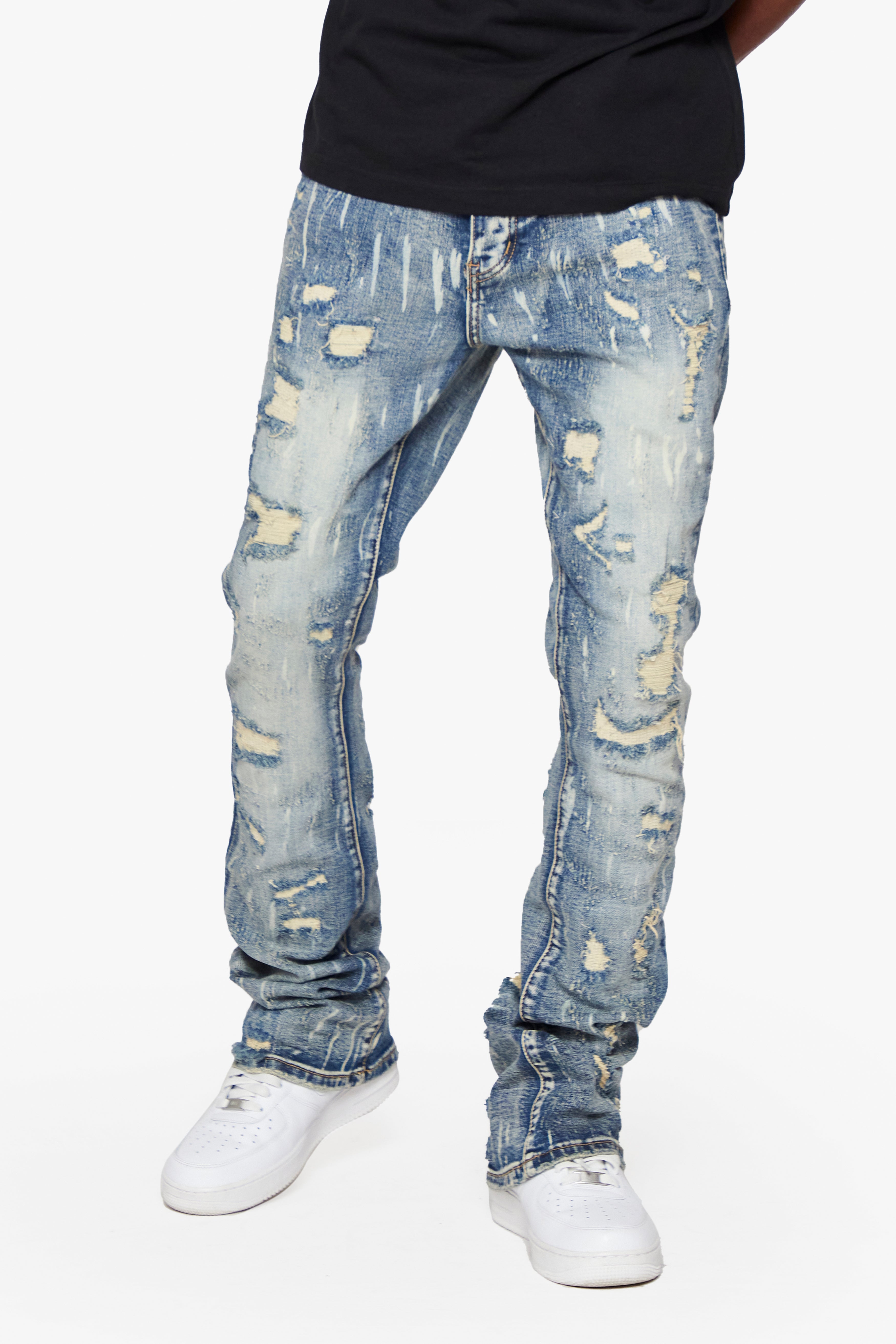 6Th Nbrhd River Valley Men's Jeans - Distressed Wash