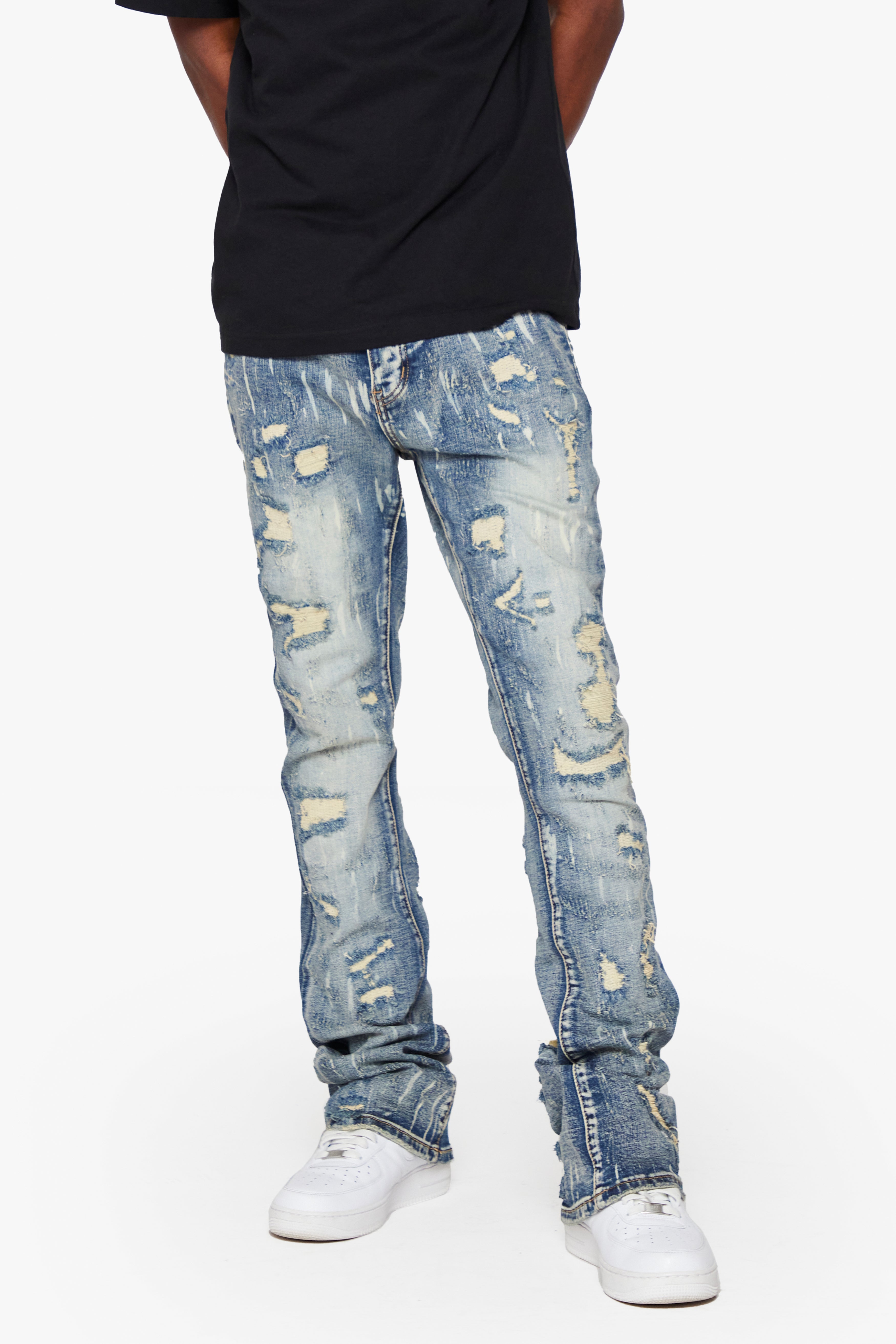6Th Nbrhd River Valley Men's Jeans - Distressed Wash
