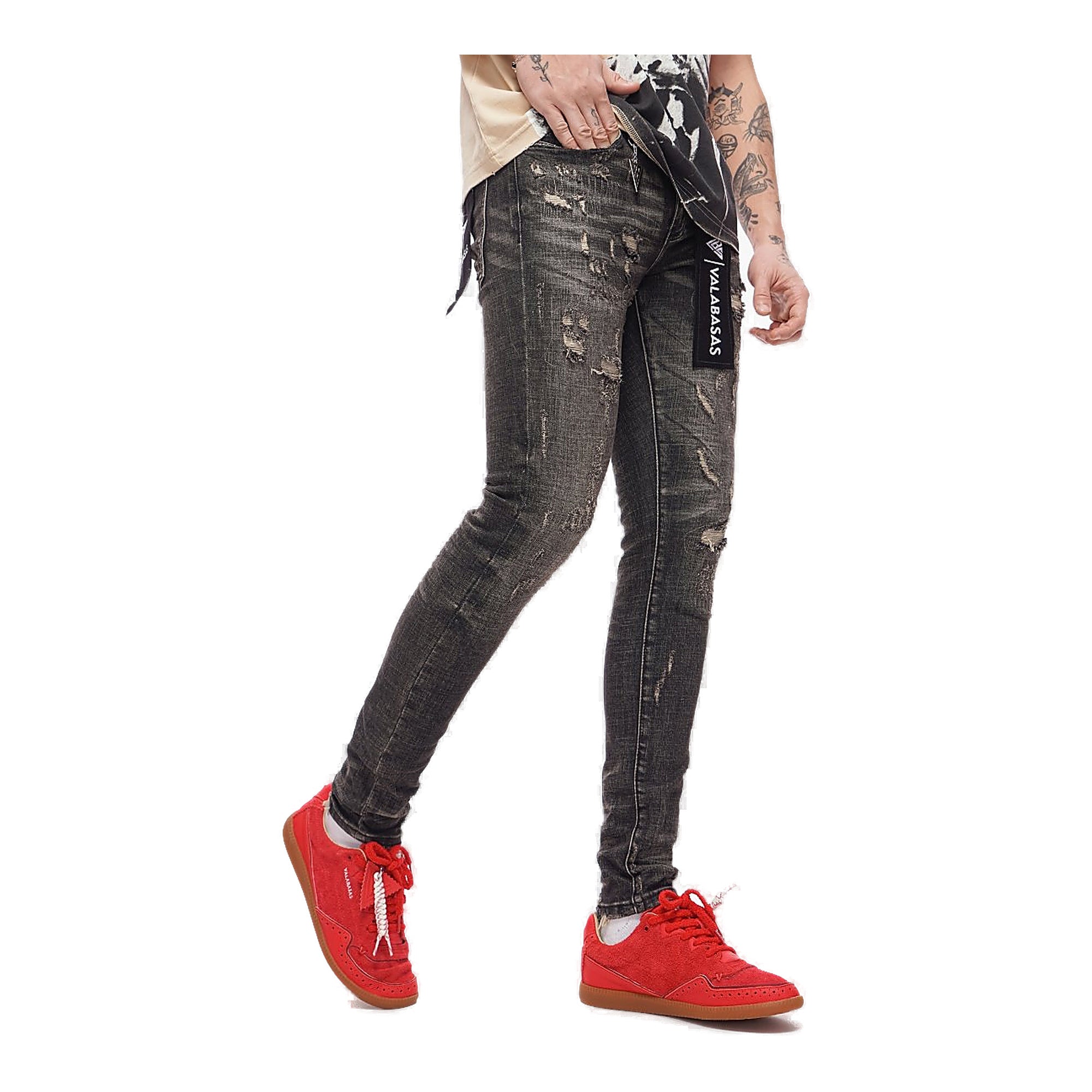Valabasas Collage Skinny Jeans - Distressed