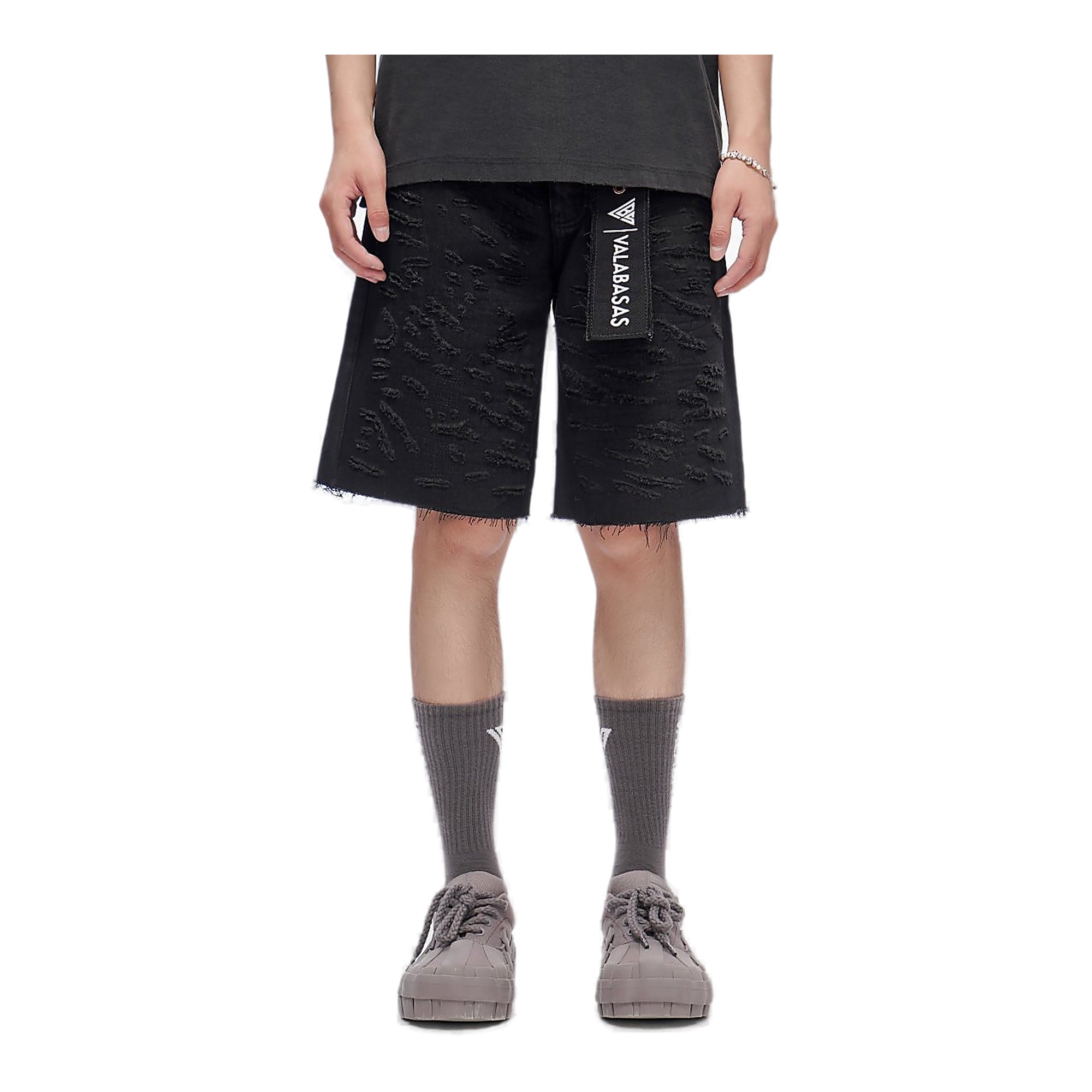 Valabasas Scrape Shorts - Distressed Denim