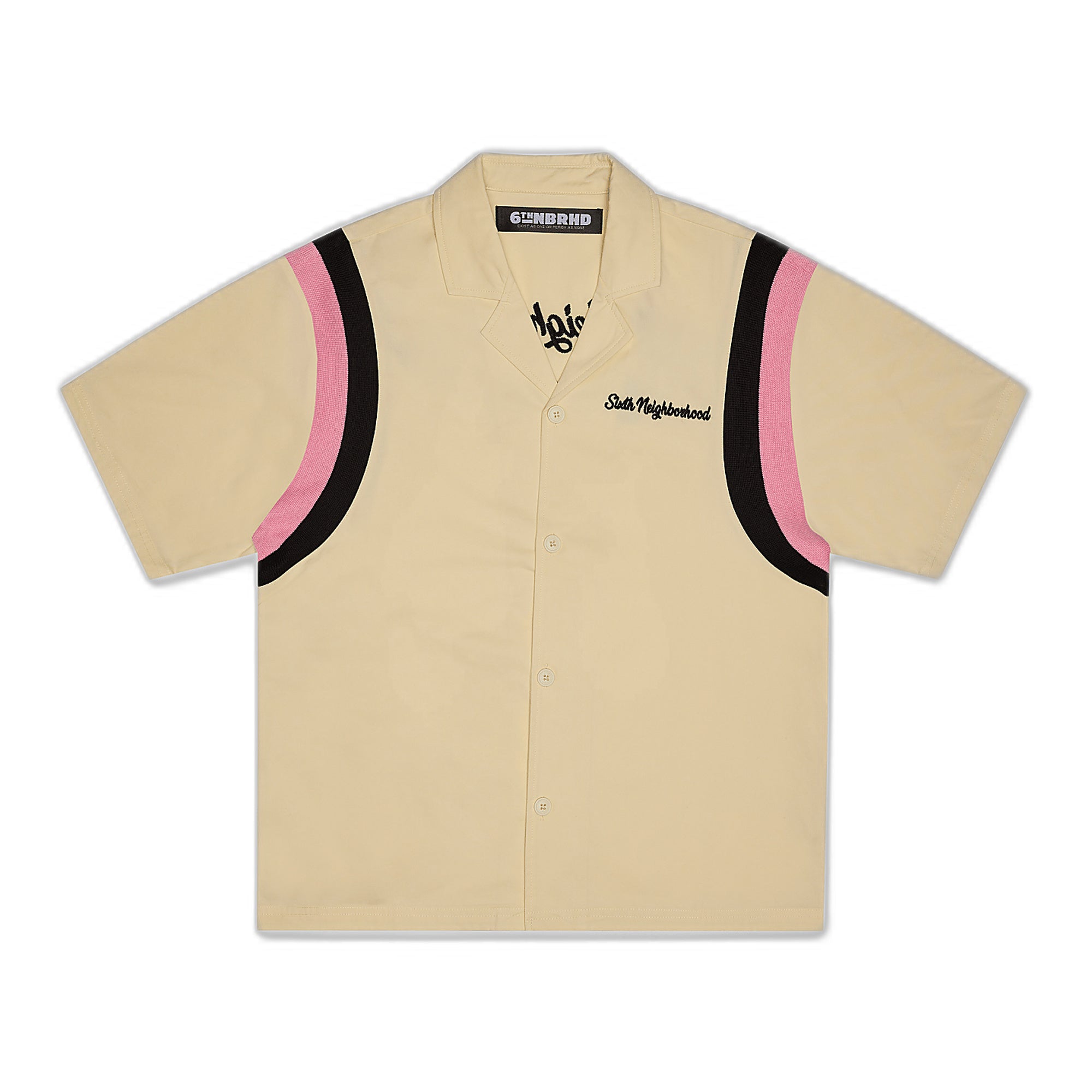 6Th Nbrhd Embroidered Panel Shirt - Camp Collar