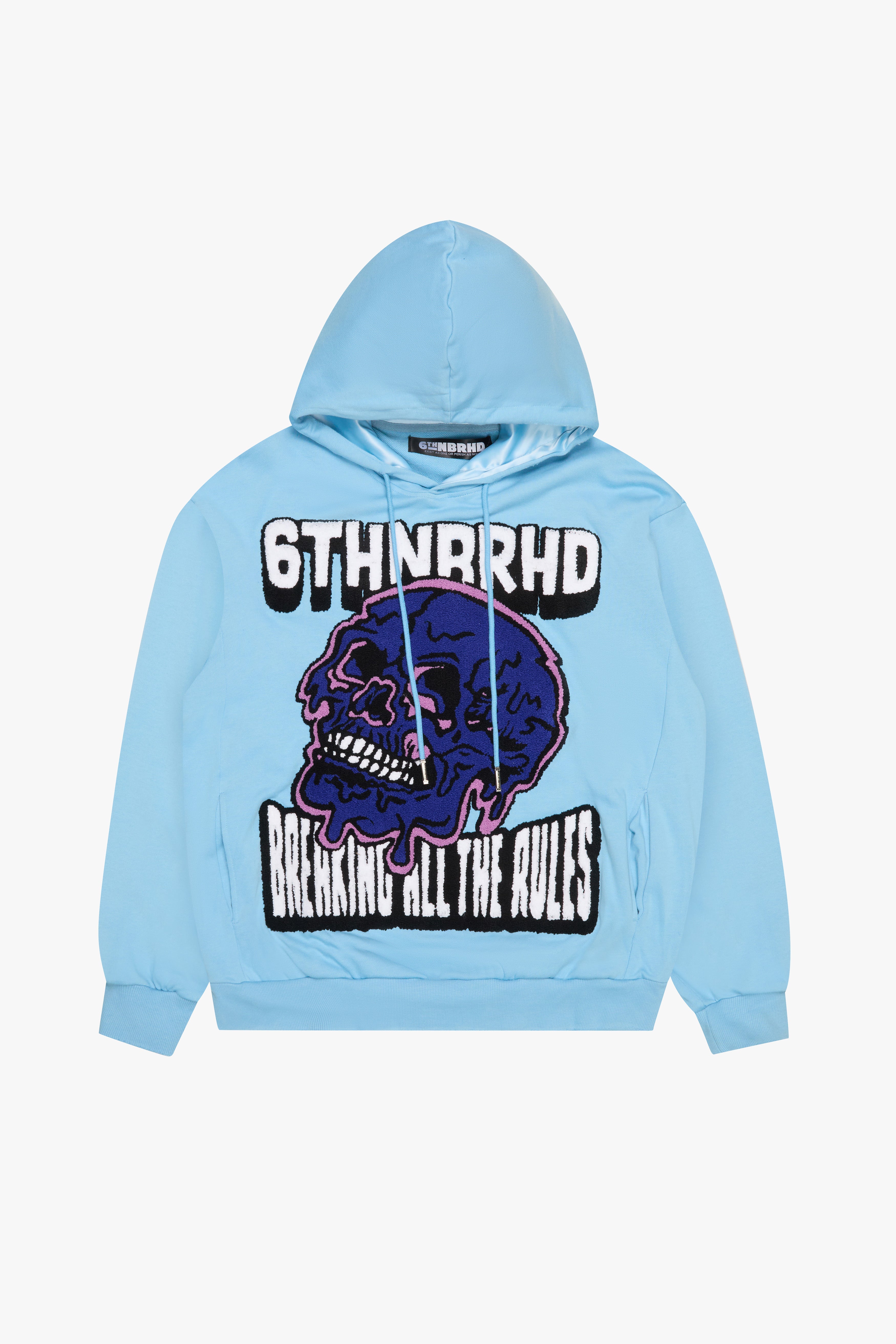 6Th Nbrhd Broken Rules Men's Hoodie - Light Blue