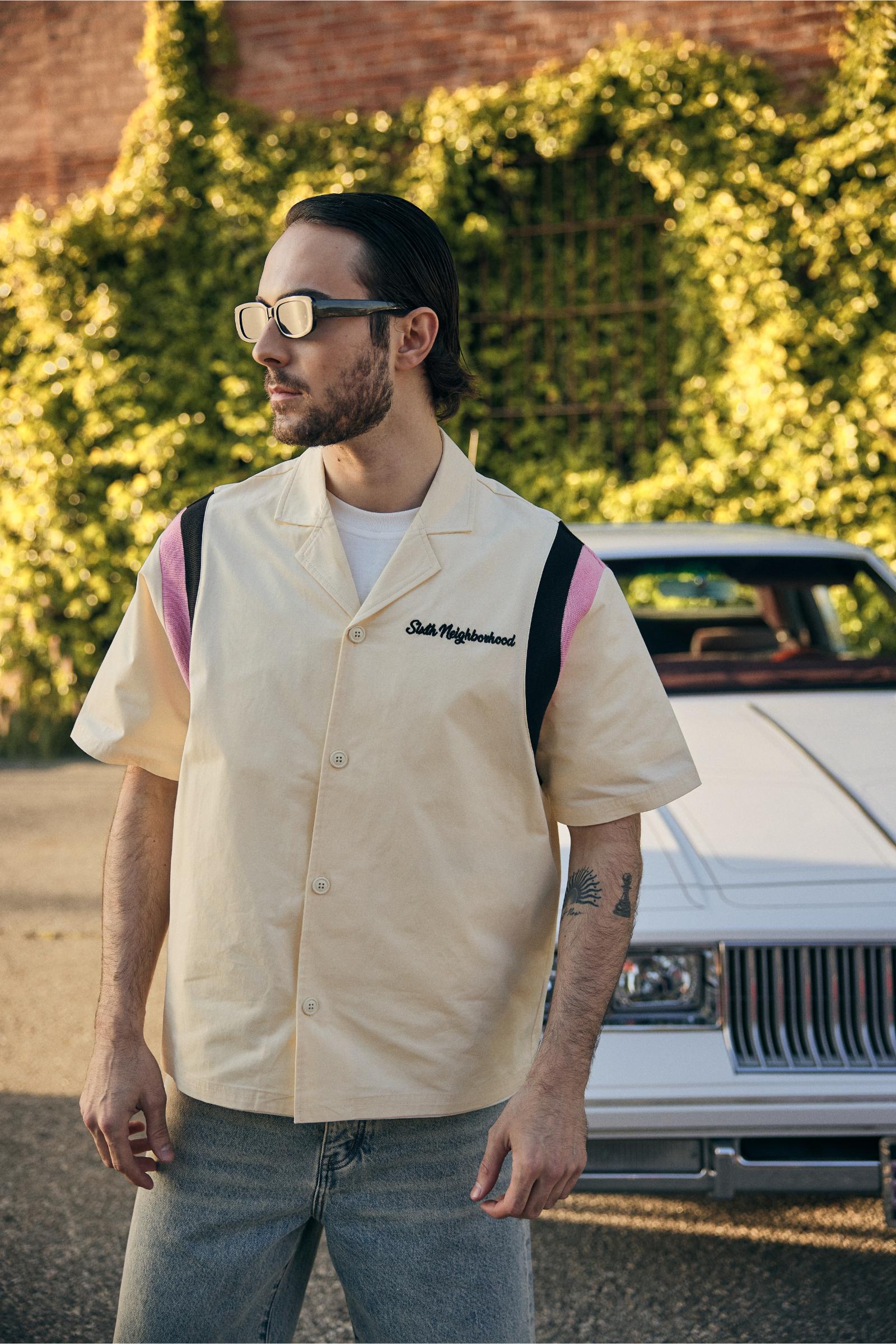 6Th Nbrhd Embroidered Panel Shirt - Camp Collar
