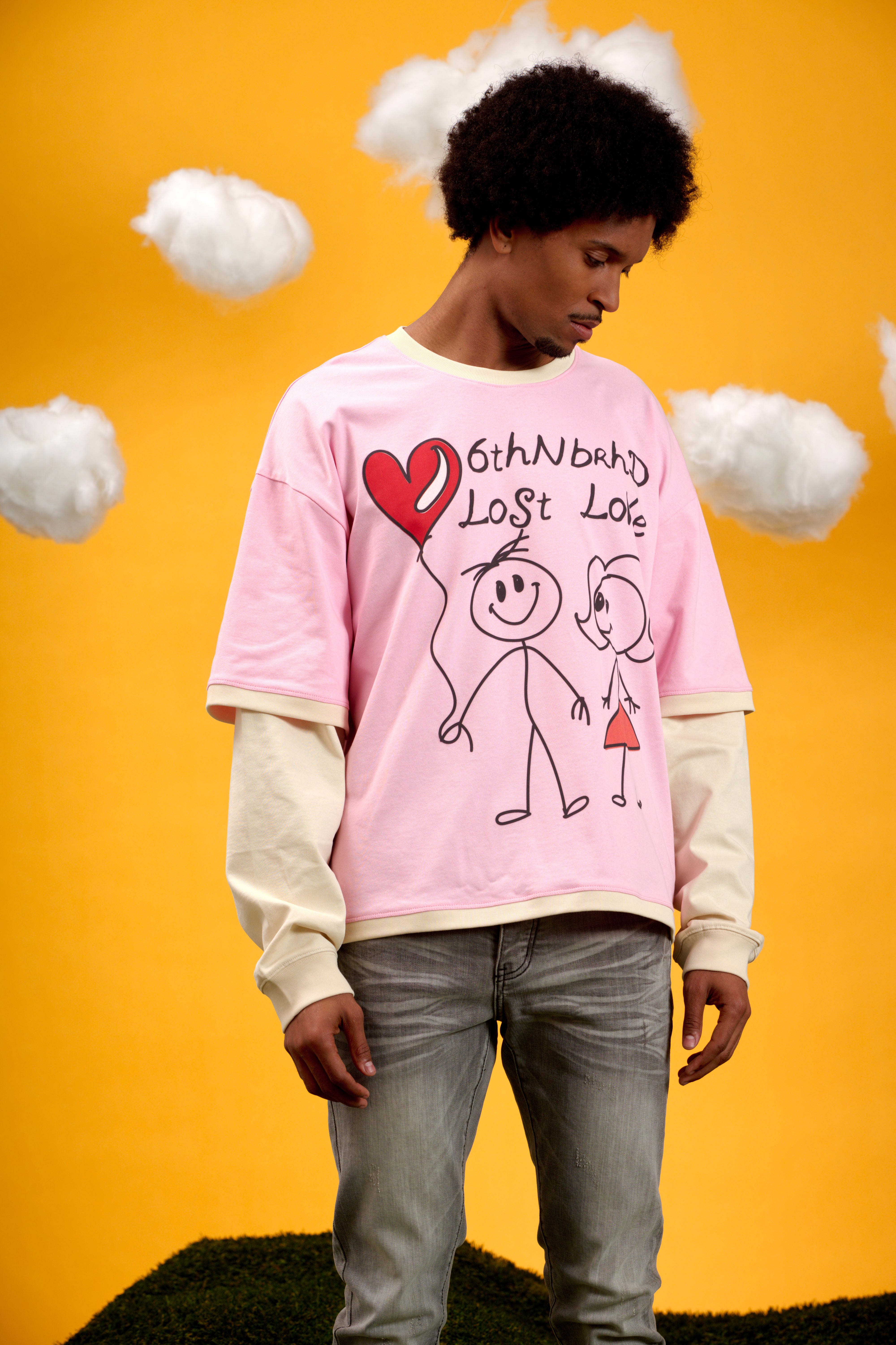 6Th Nbrhd Drawing Men's T-Shirt - Pink