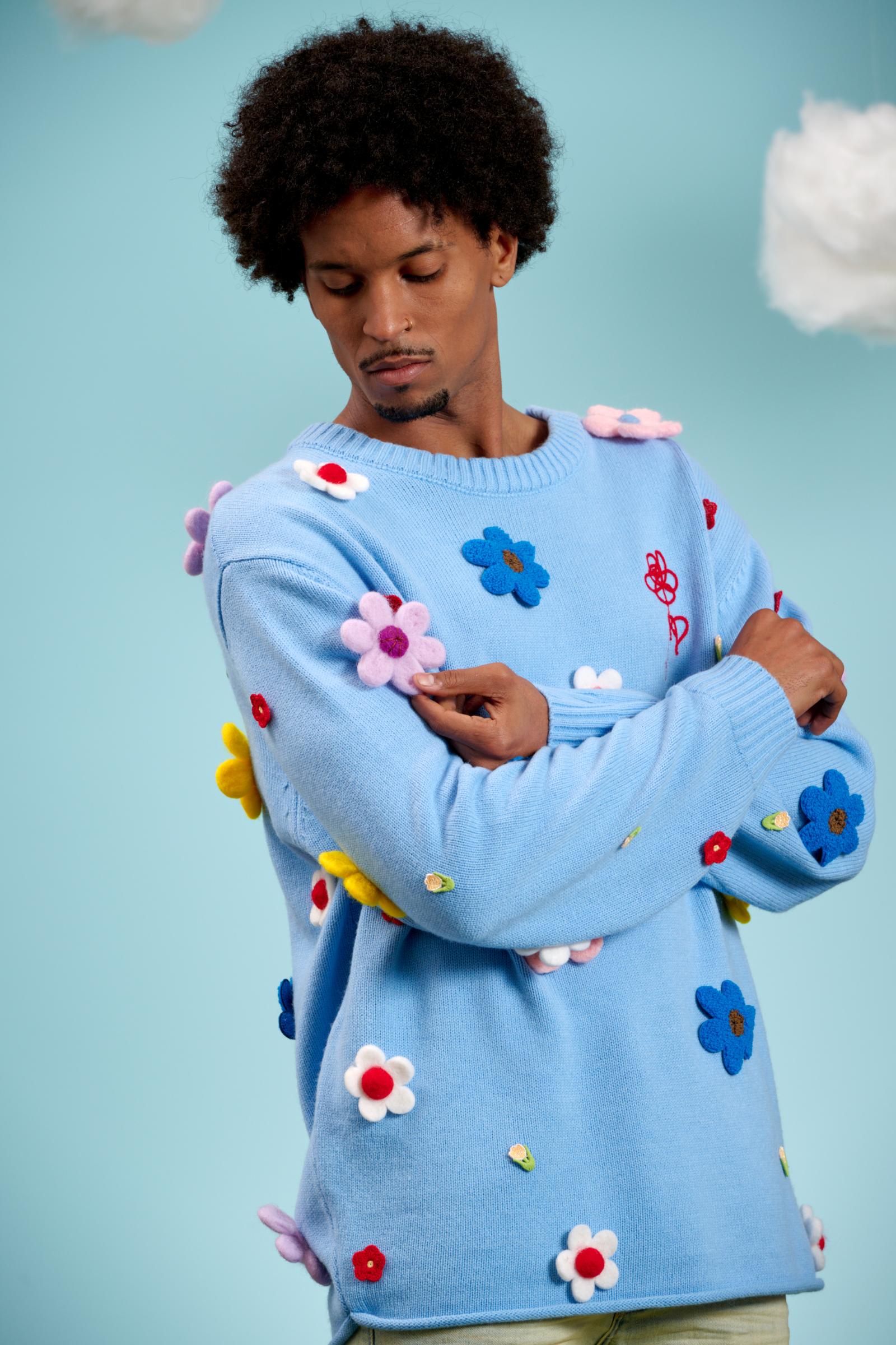 6Thneighborhood Flower Kids Sweater - Appliqué