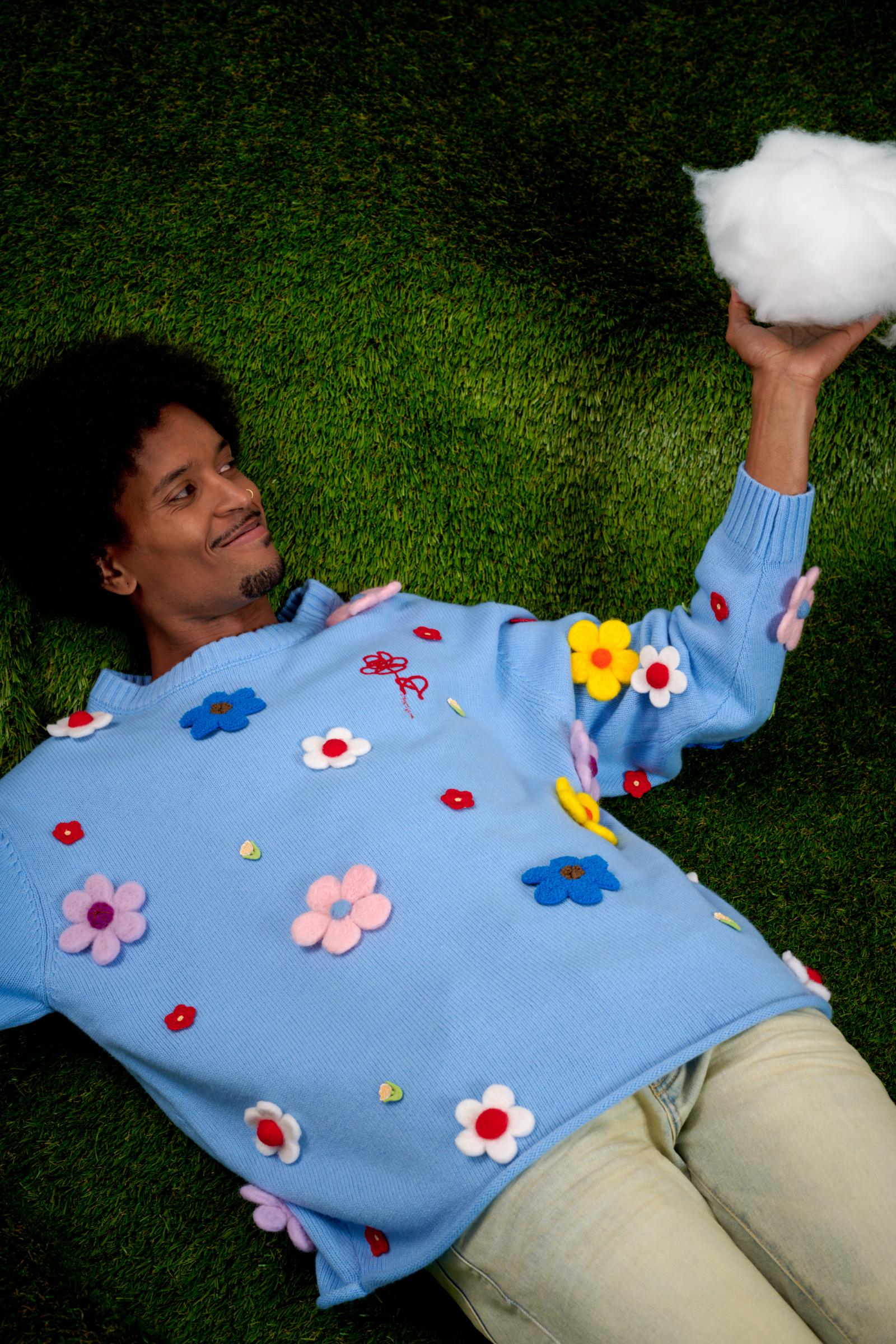 6Thneighborhood Flower Kids Sweater - Appliqué