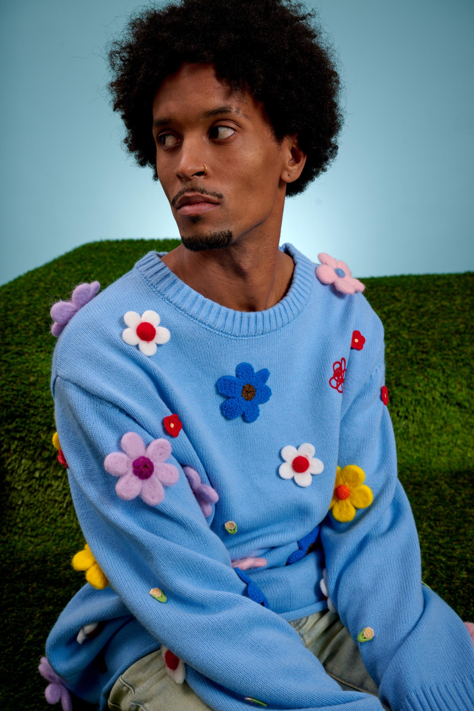 6Thneighborhood Flower Kids Sweater - Appliqué