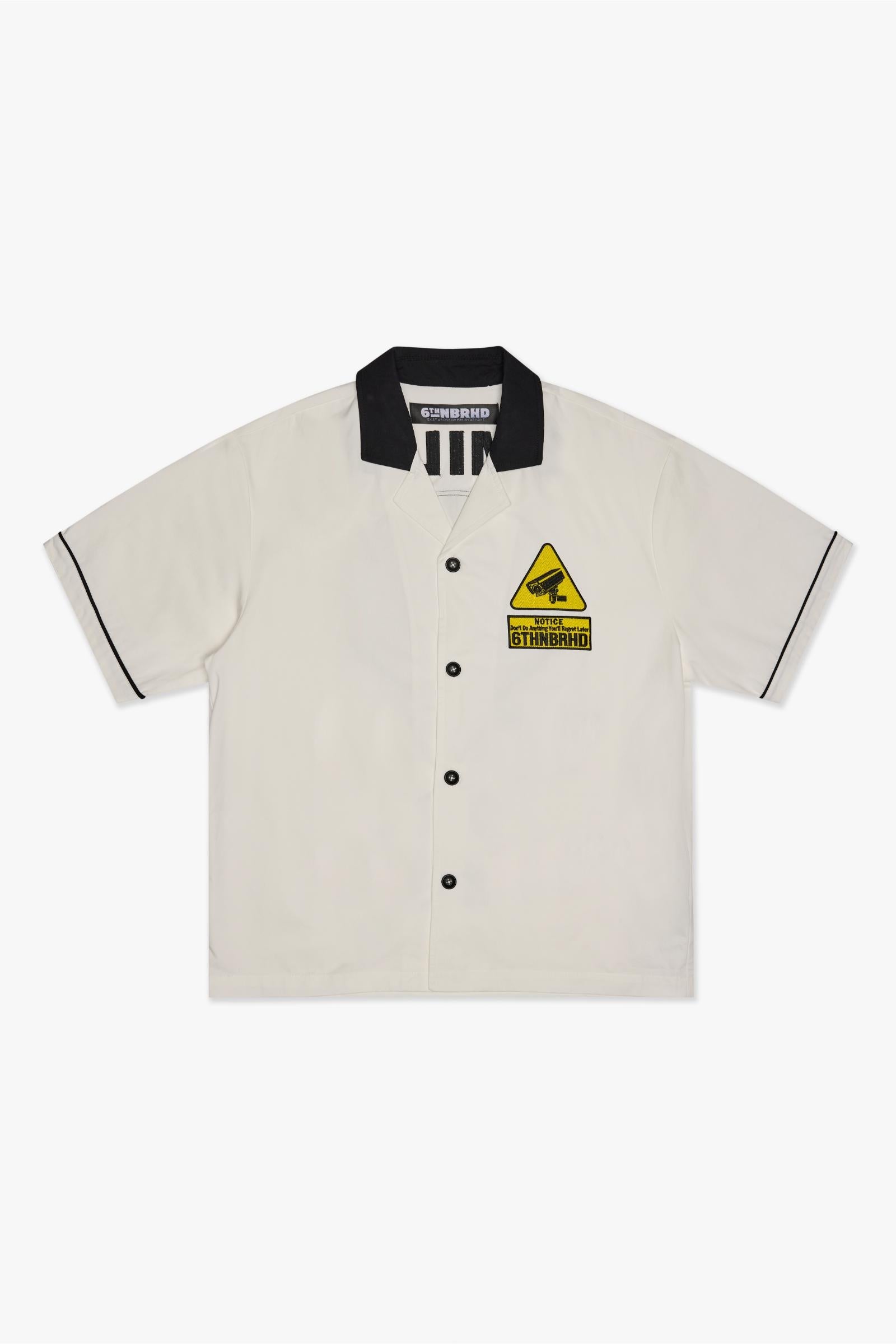 6Th Nbrhd Say Cheese Bowling Shirt - White