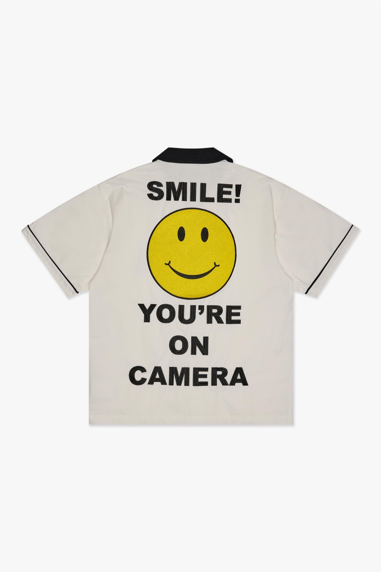 6Th Nbrhd Say Cheese Bowling Shirt - White
