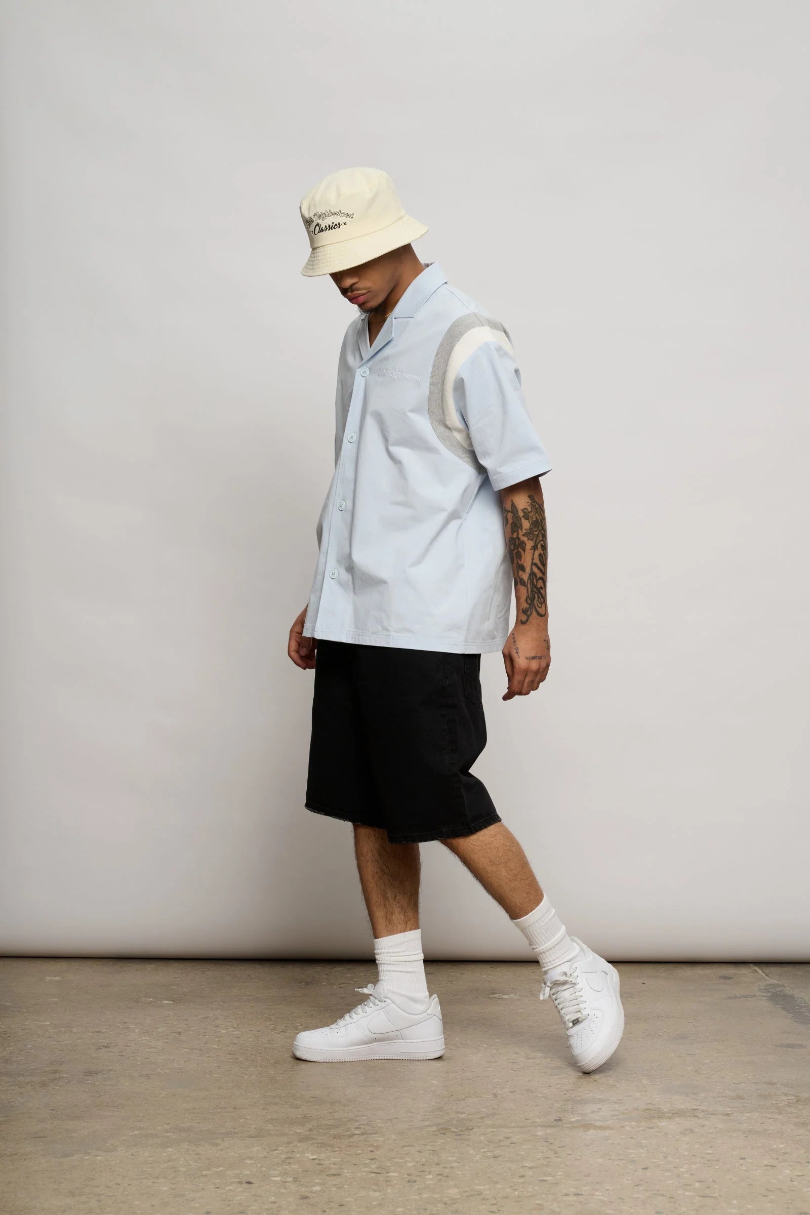 6th Nbrhd Panel Shirt - Boxy Fit Blue