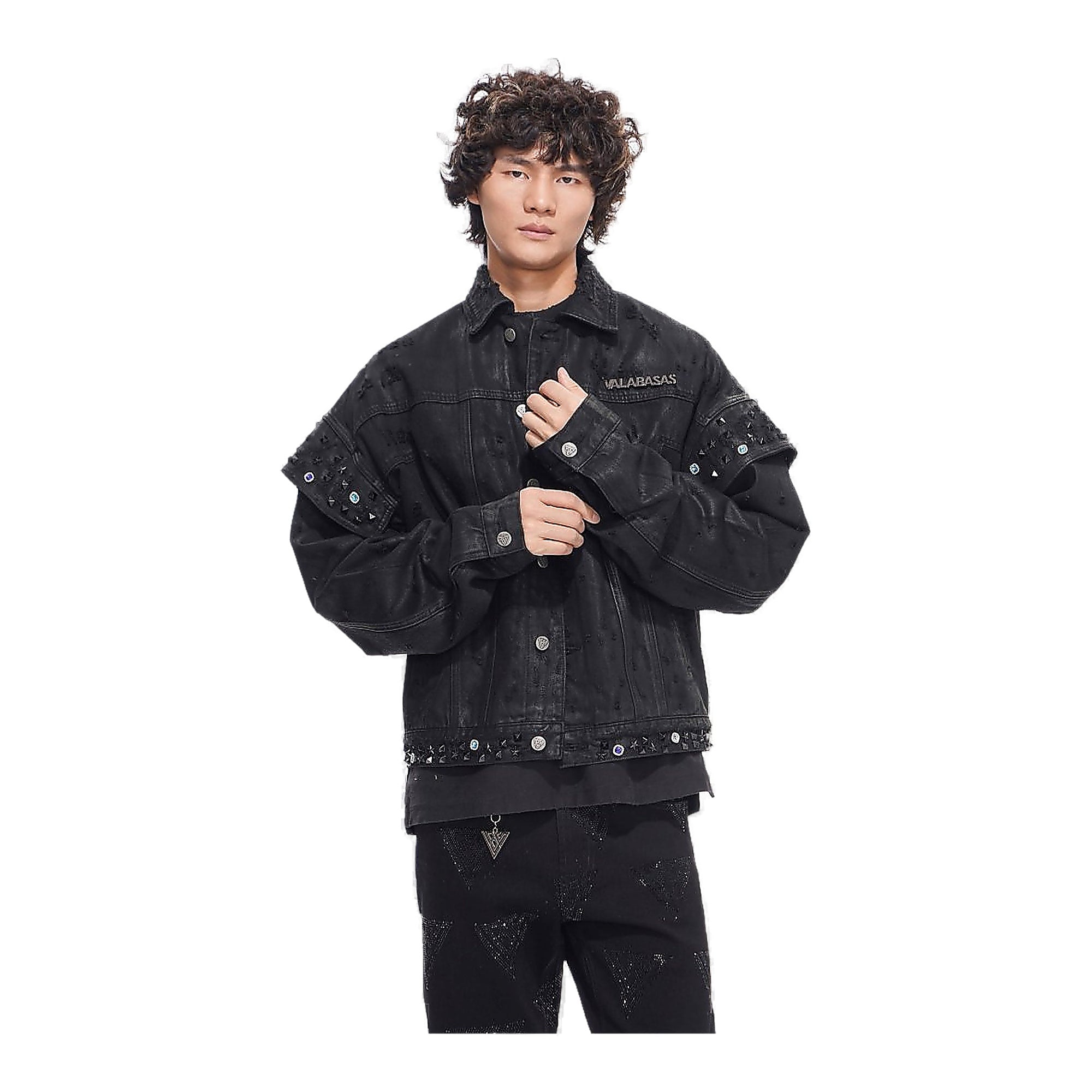 Valabasas Scavenge Trucker Jacket - Distressed Black Waxed
