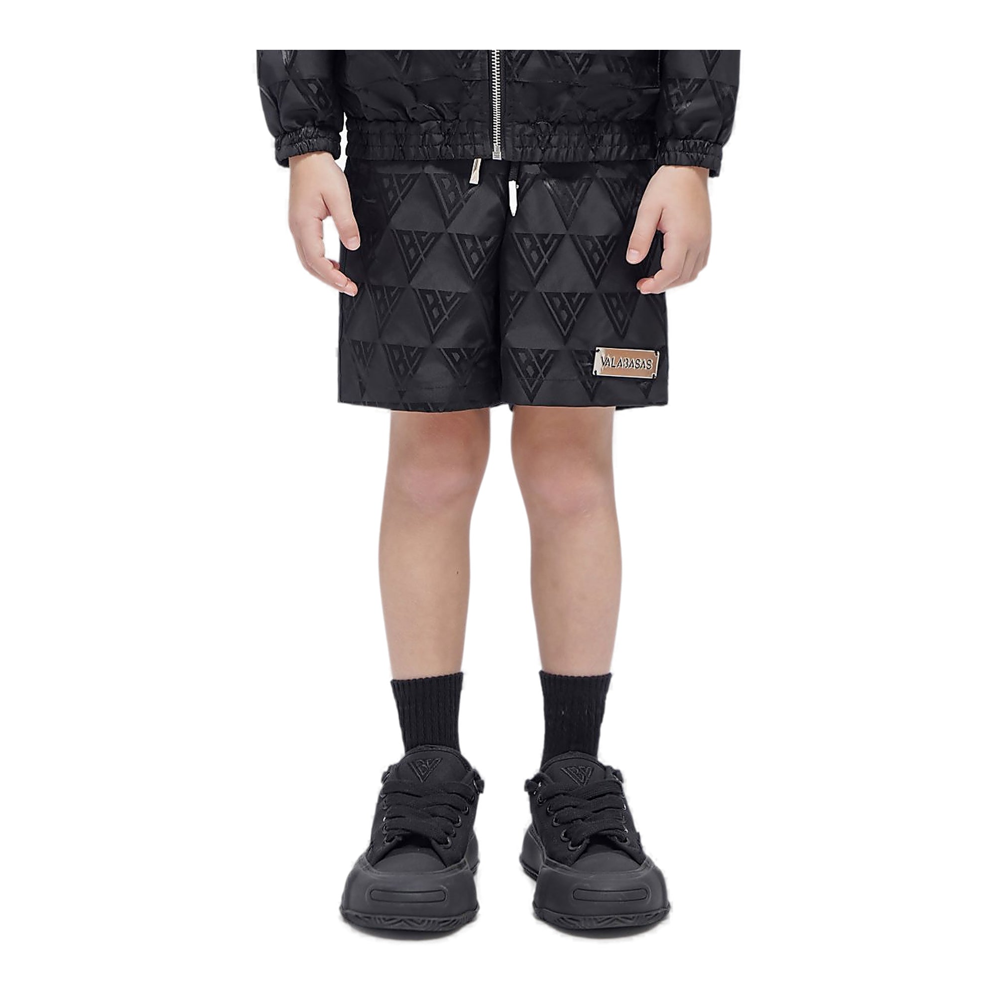 Valabasas Logo Youth Shorts - All-Over Print Black
