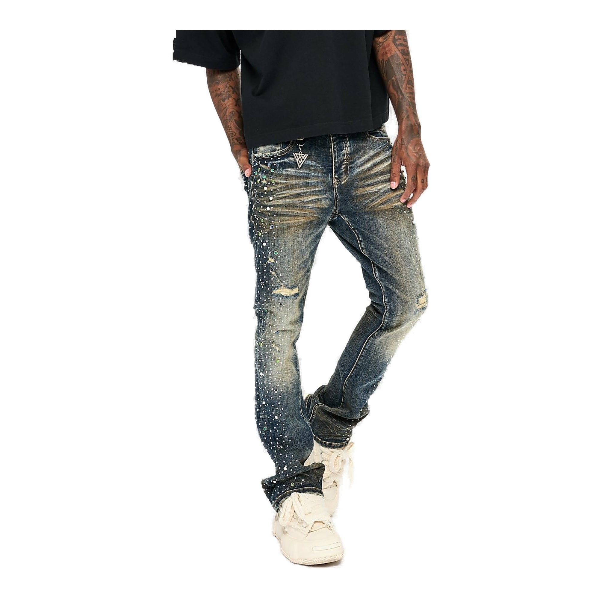 Valabasas Shine Denim Men's Jeans - Distressed Wash