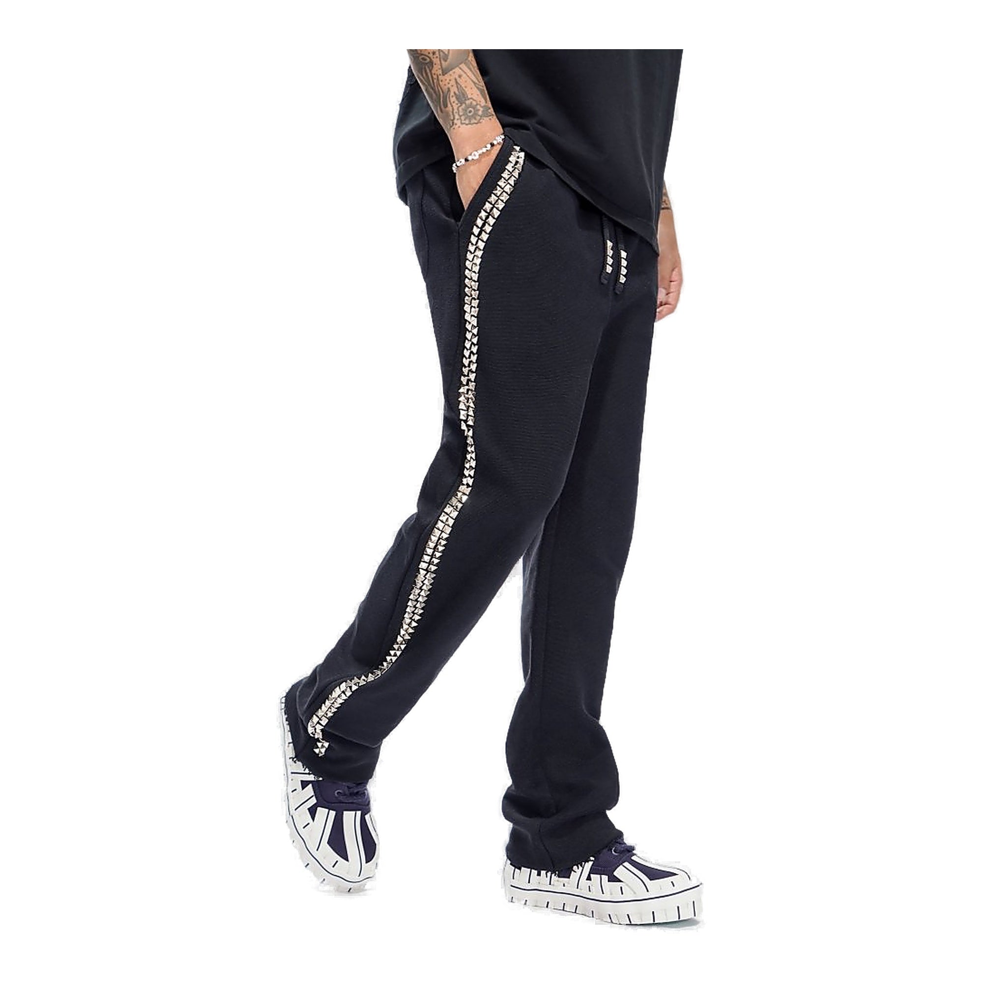 Valabasas Saturn Black Straight Fleece Pants - Comfortable Fit