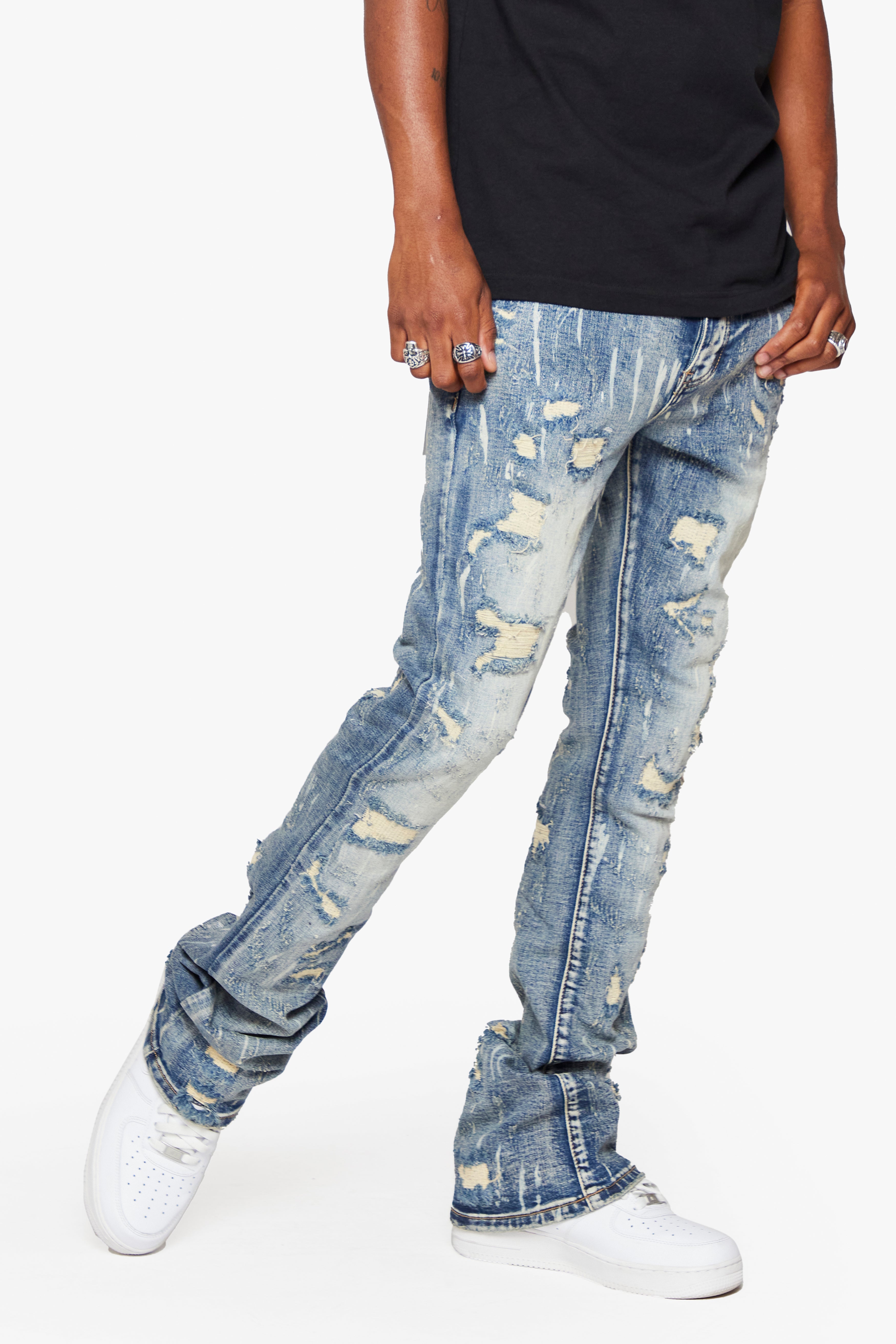 6Th Nbrhd River Valley Men's Jeans - Distressed Wash