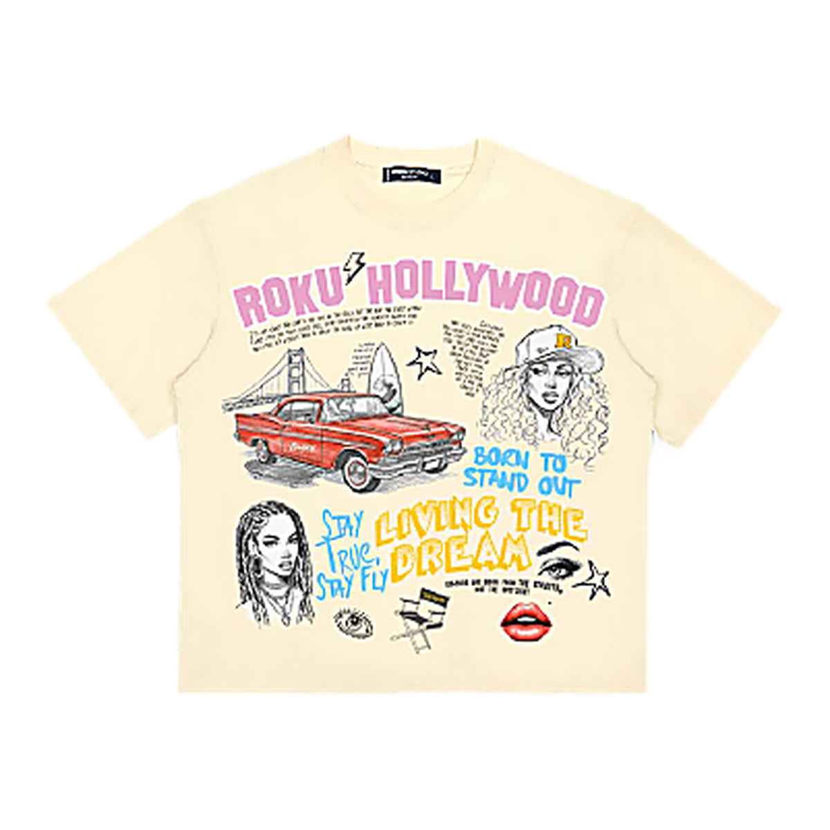 Roku Studio Hollywood T-Shirt - Graphic Eggshell