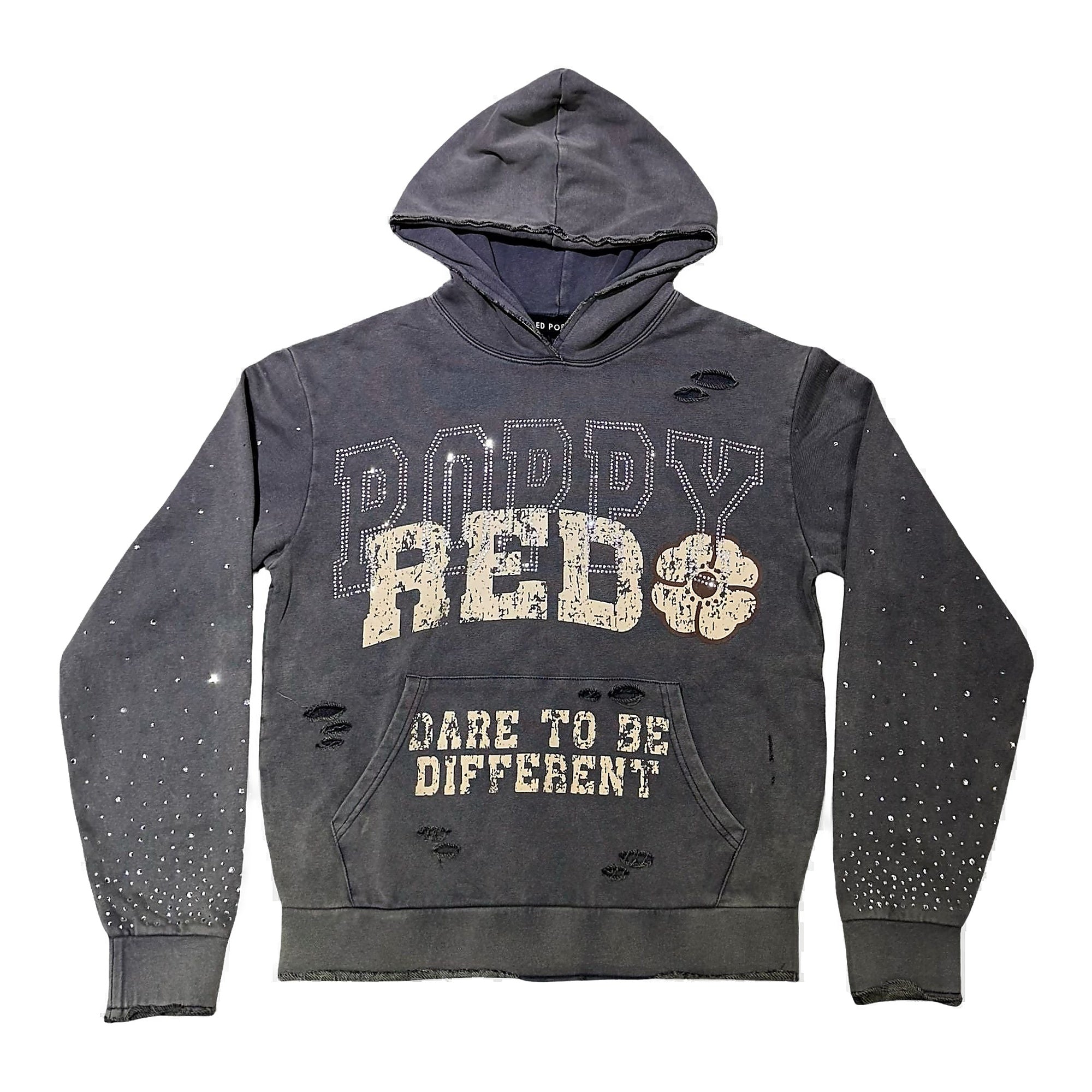 Red Poppy Hoodie - Gray