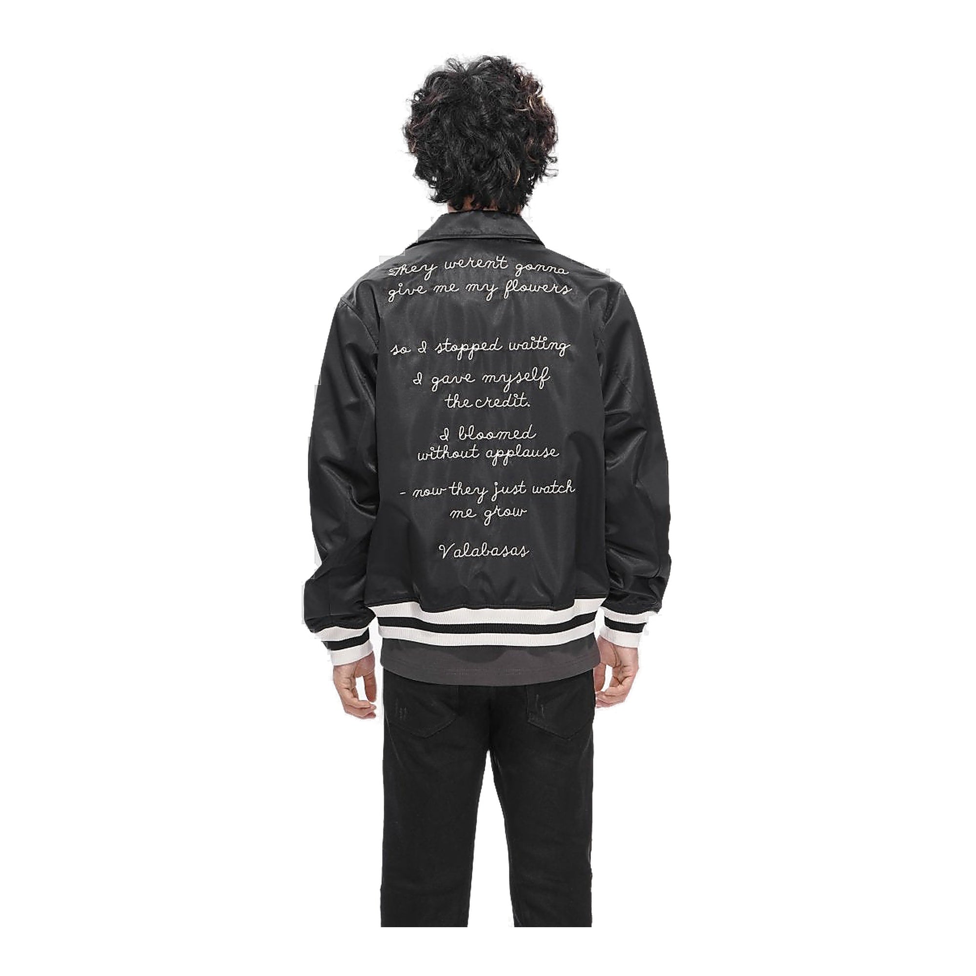 Valabasas Applause Satin Varsity Jacket - Black