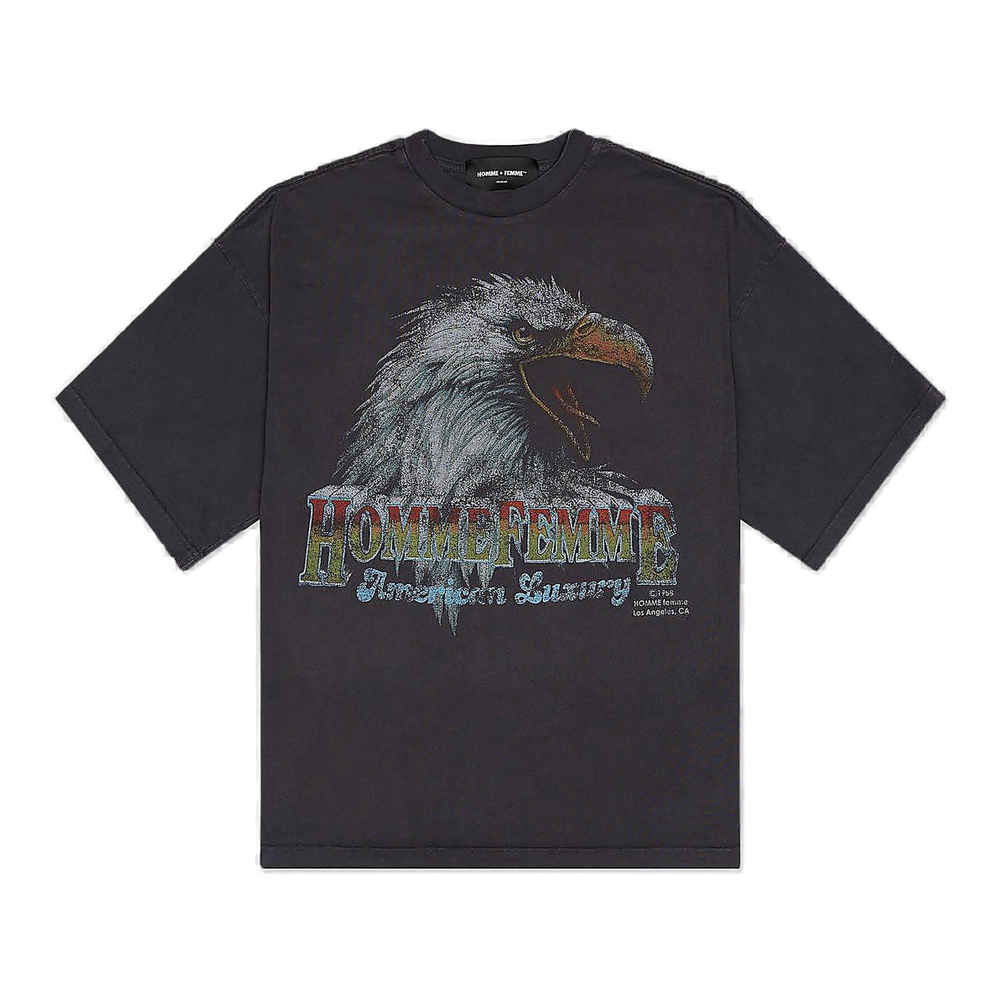 Homme+Femme Eagle T-Shirt - Distressed Graphic Black