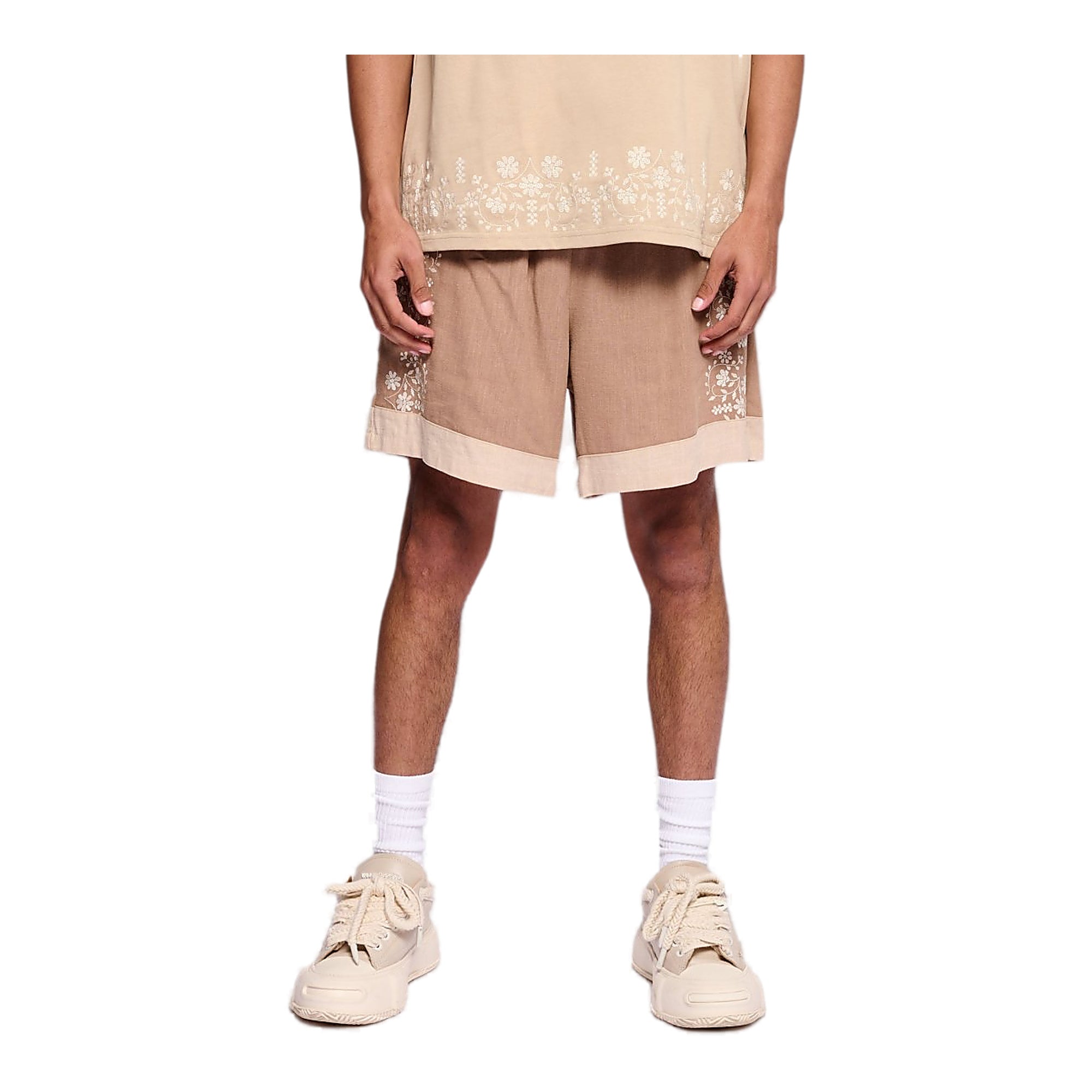 Valabasas Floral Shorts - Embroidered Hem