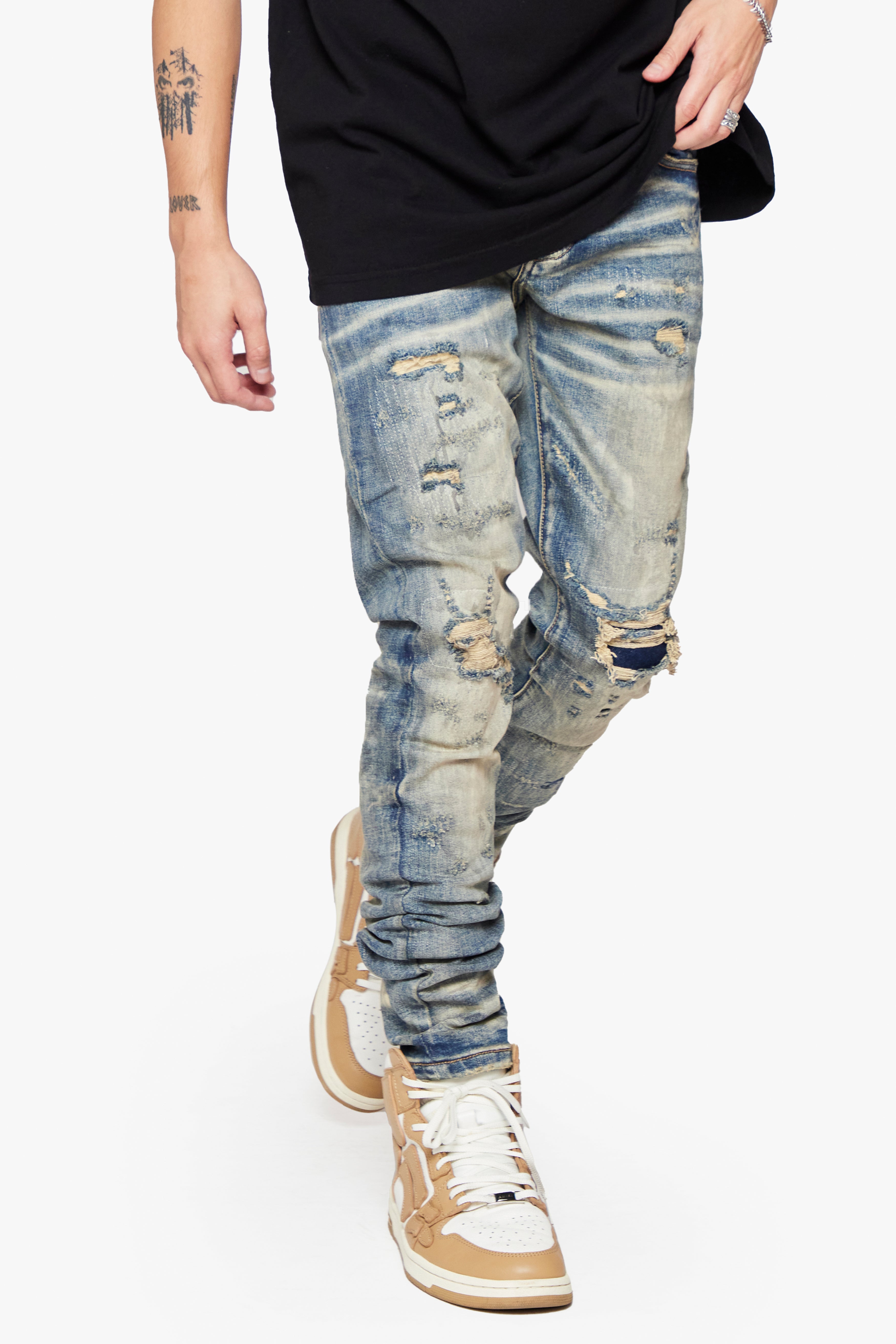 6Th Nbrhd Dirt Road Men's Jeans - Distressed Wash