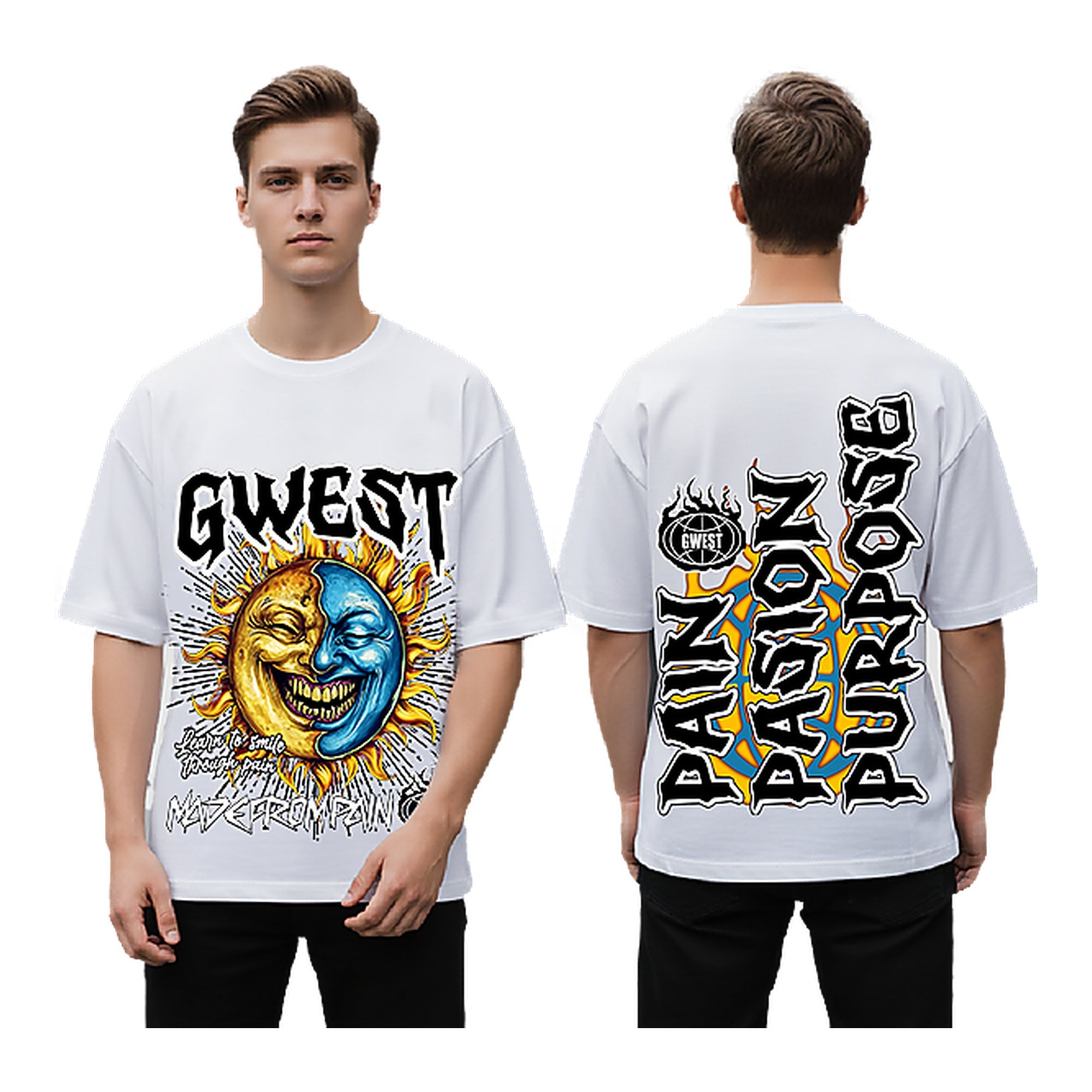 G-West Pain & Peace Tee Men's T-Shirt - Graphic Print