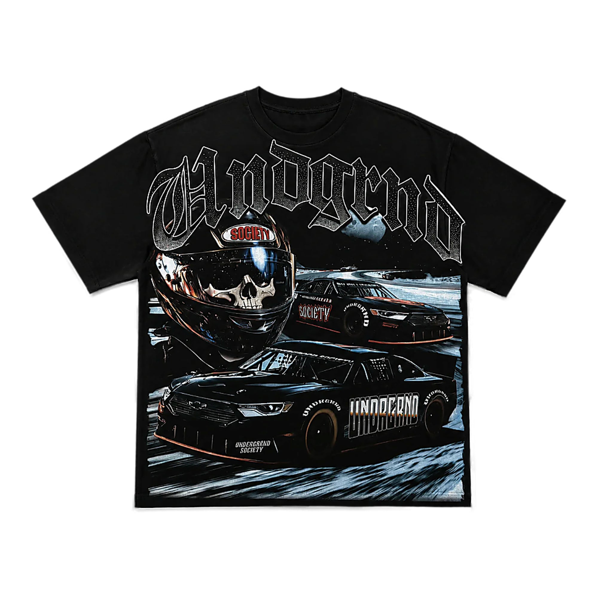 Under Ground Skull Driver Tee - Graphic Black