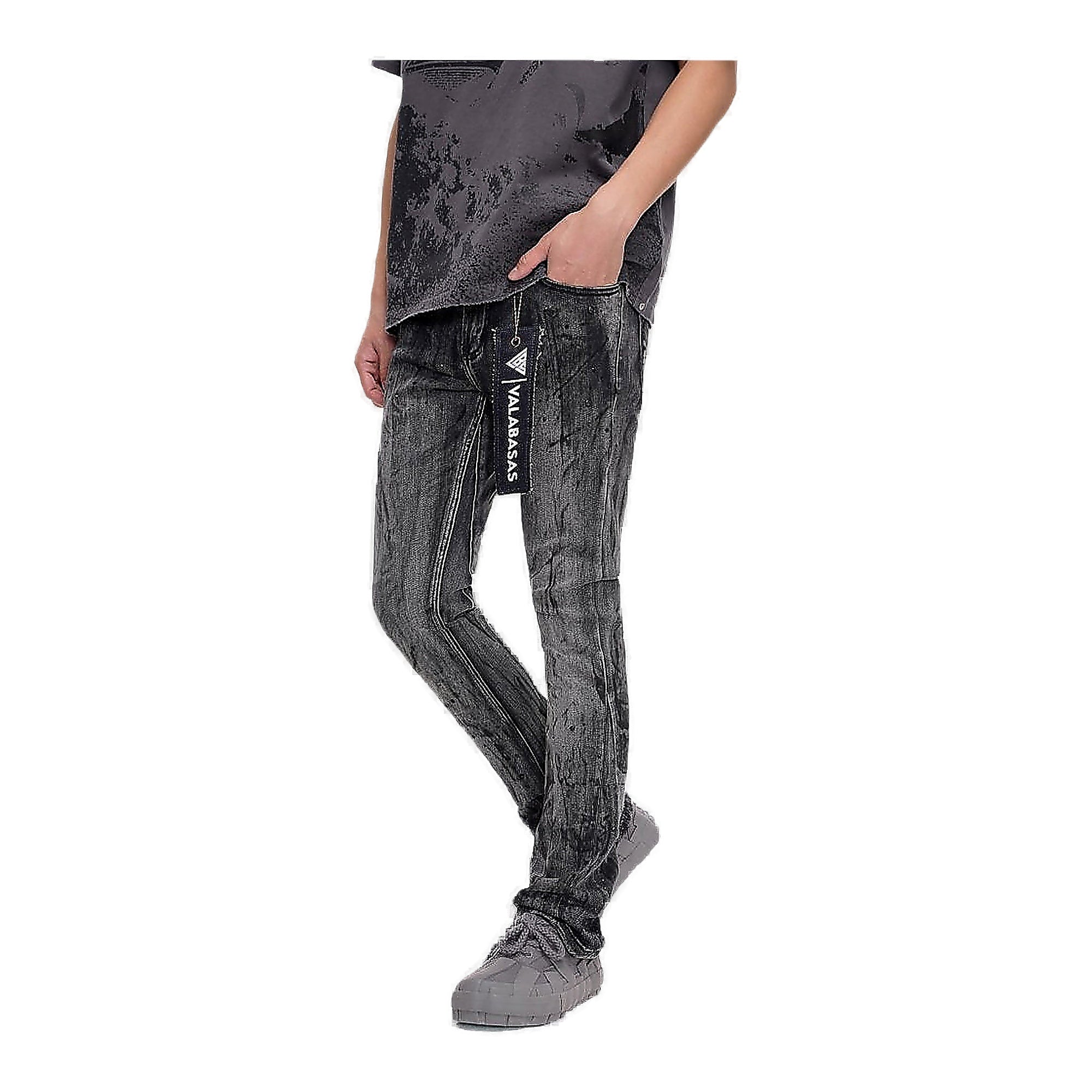 Valabasas Marble Jeans - Stacked Black / Grey
